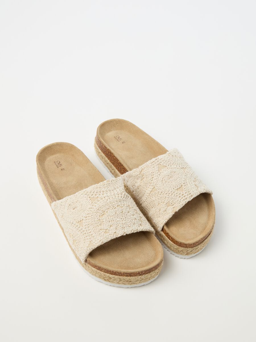 Slip-on sandals with broderie anglaise application_1