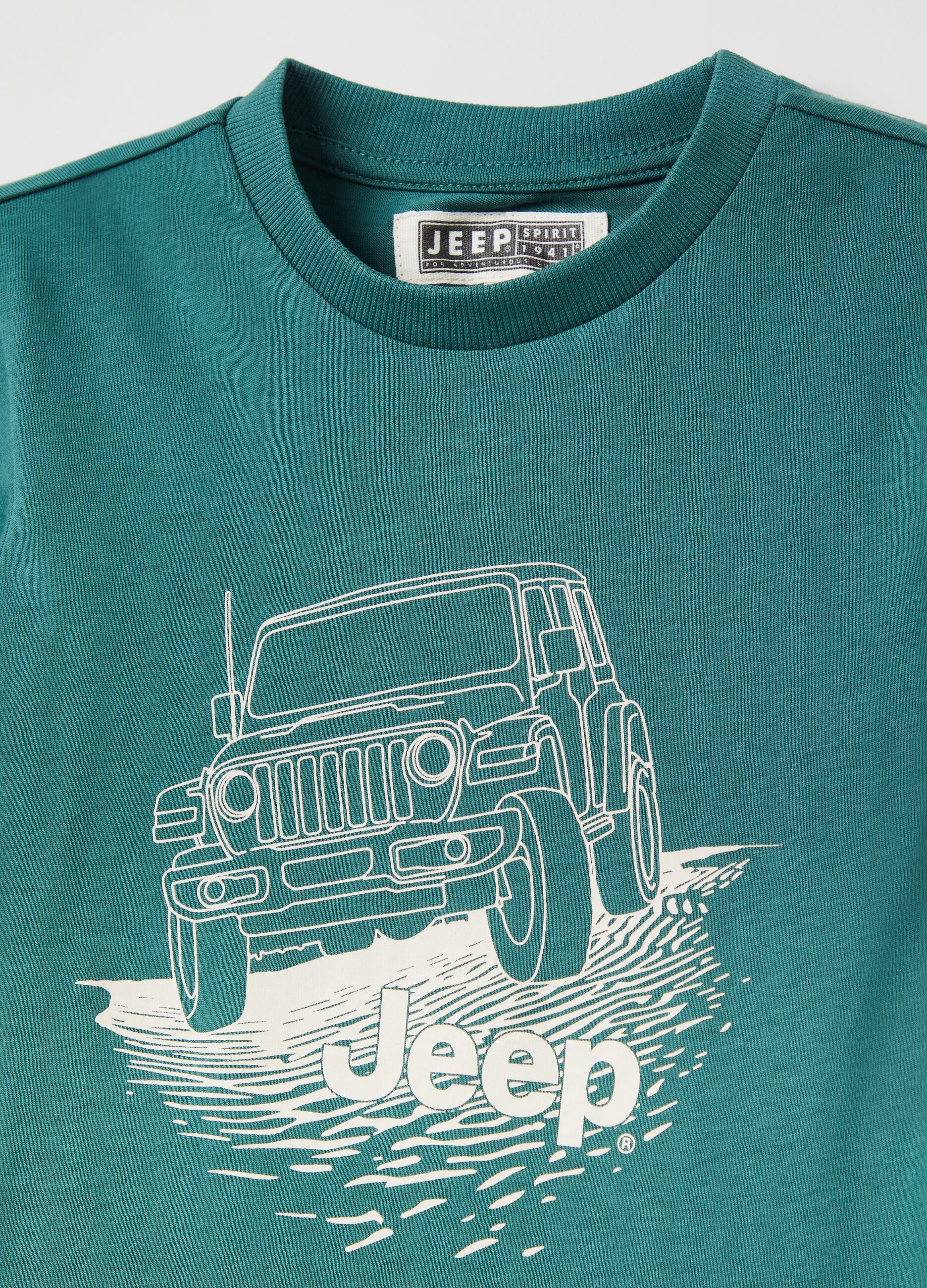 Cotton T-shirt with Jeep print