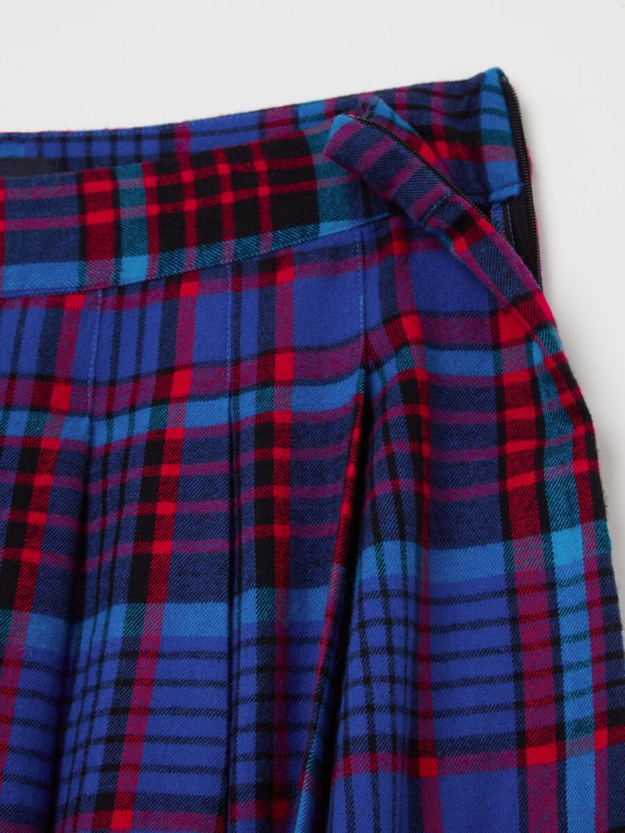 Pleated midi skirt with check pattern_5