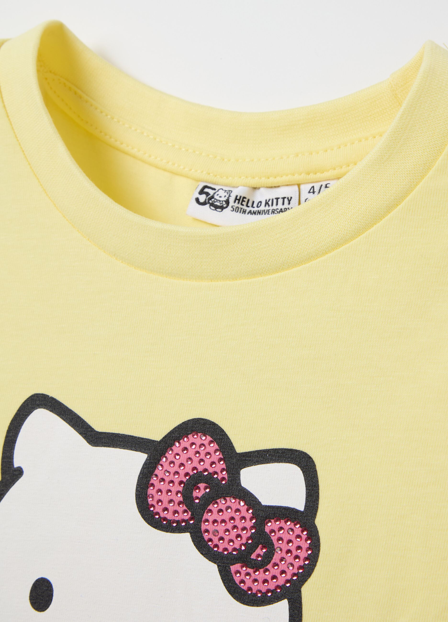 Long-sleeved Hello Kitty T-shirt with diamantés