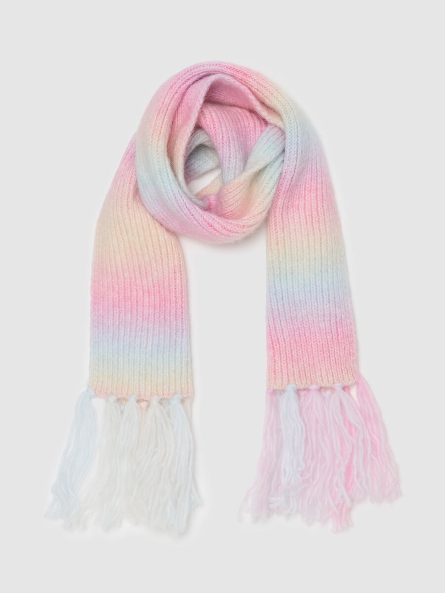 Dip-dye scarf with fringing_0