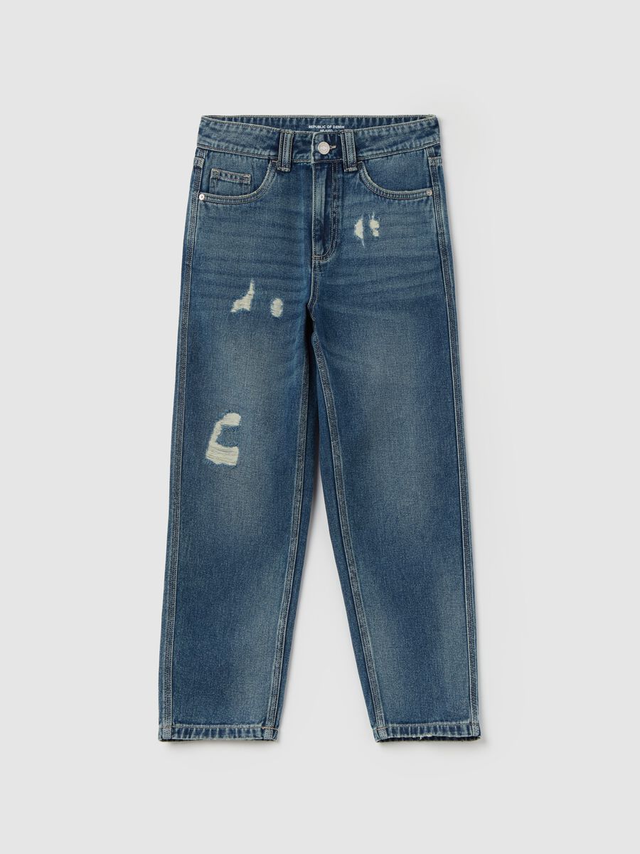 Relaxed-fit jeans with abrasions_0