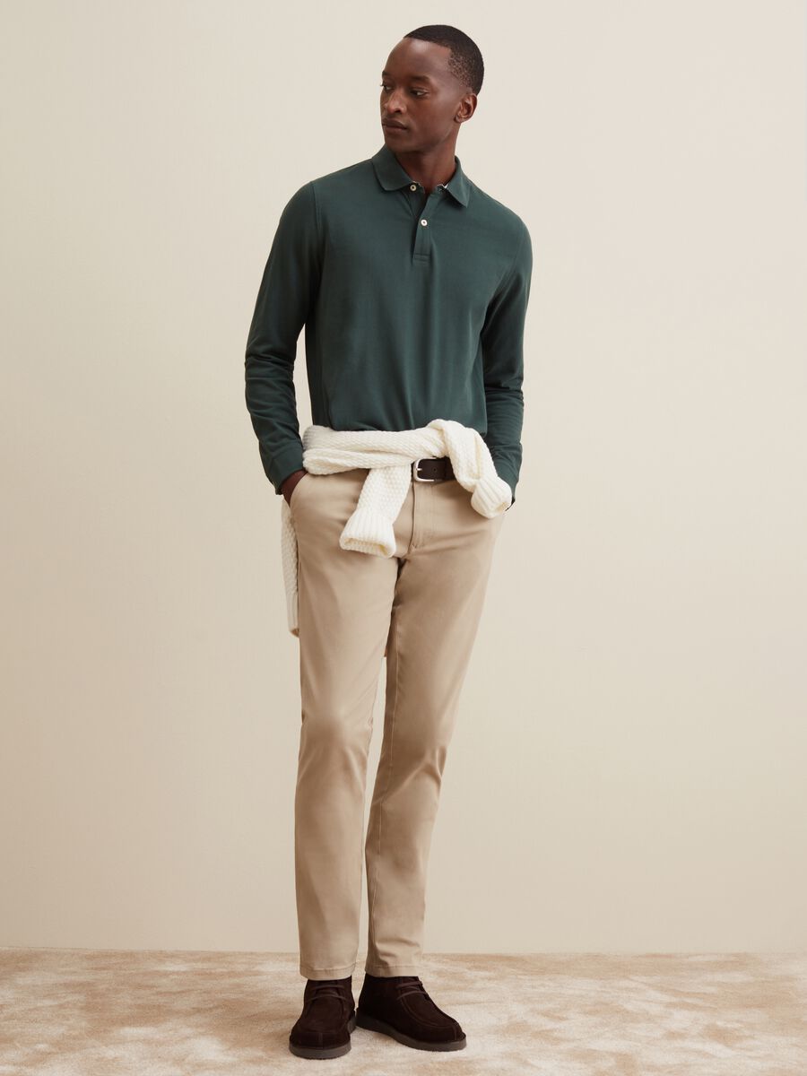 Pantaloni chino in cotone stretch_0