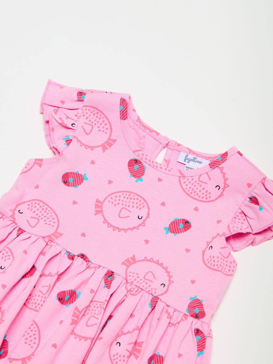 100% cotton jersey dress with small fish print_2