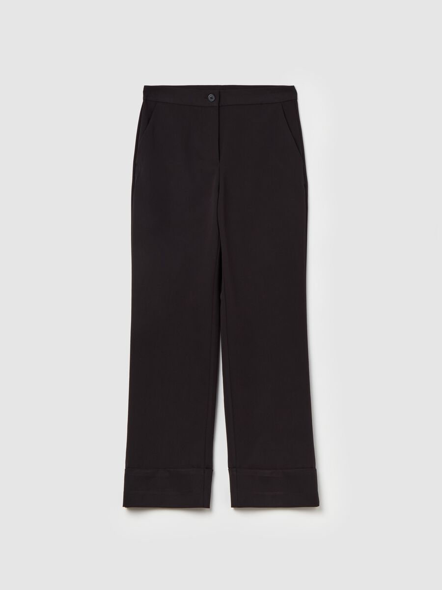 Straight-fit trousers with turn ups_4