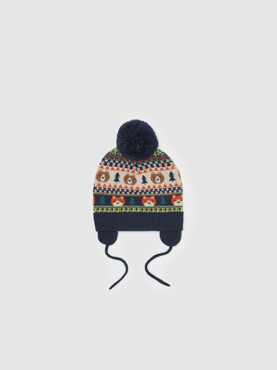 Bobble hat with ear flaps_0