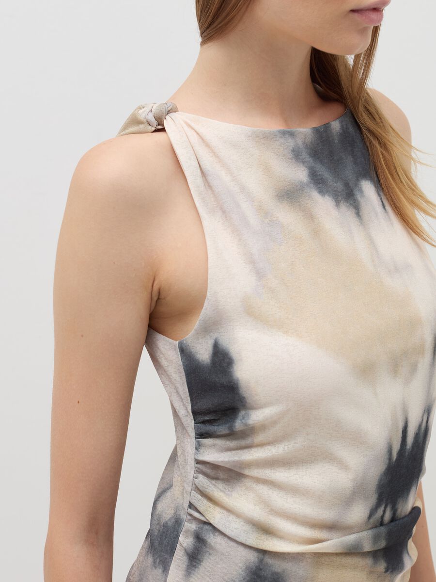 Long tie-dye dress with gathering_3