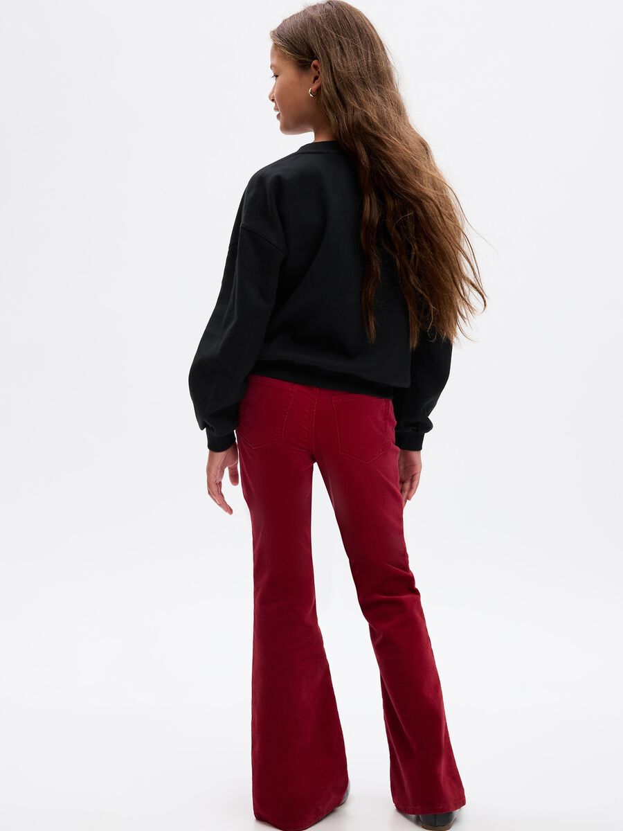 Flare-fit velvet trousers_1