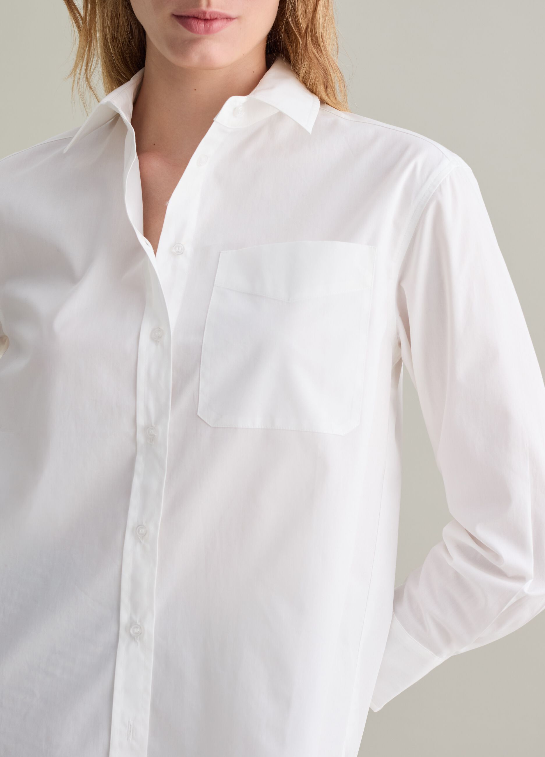 Poplin shirt with pocket