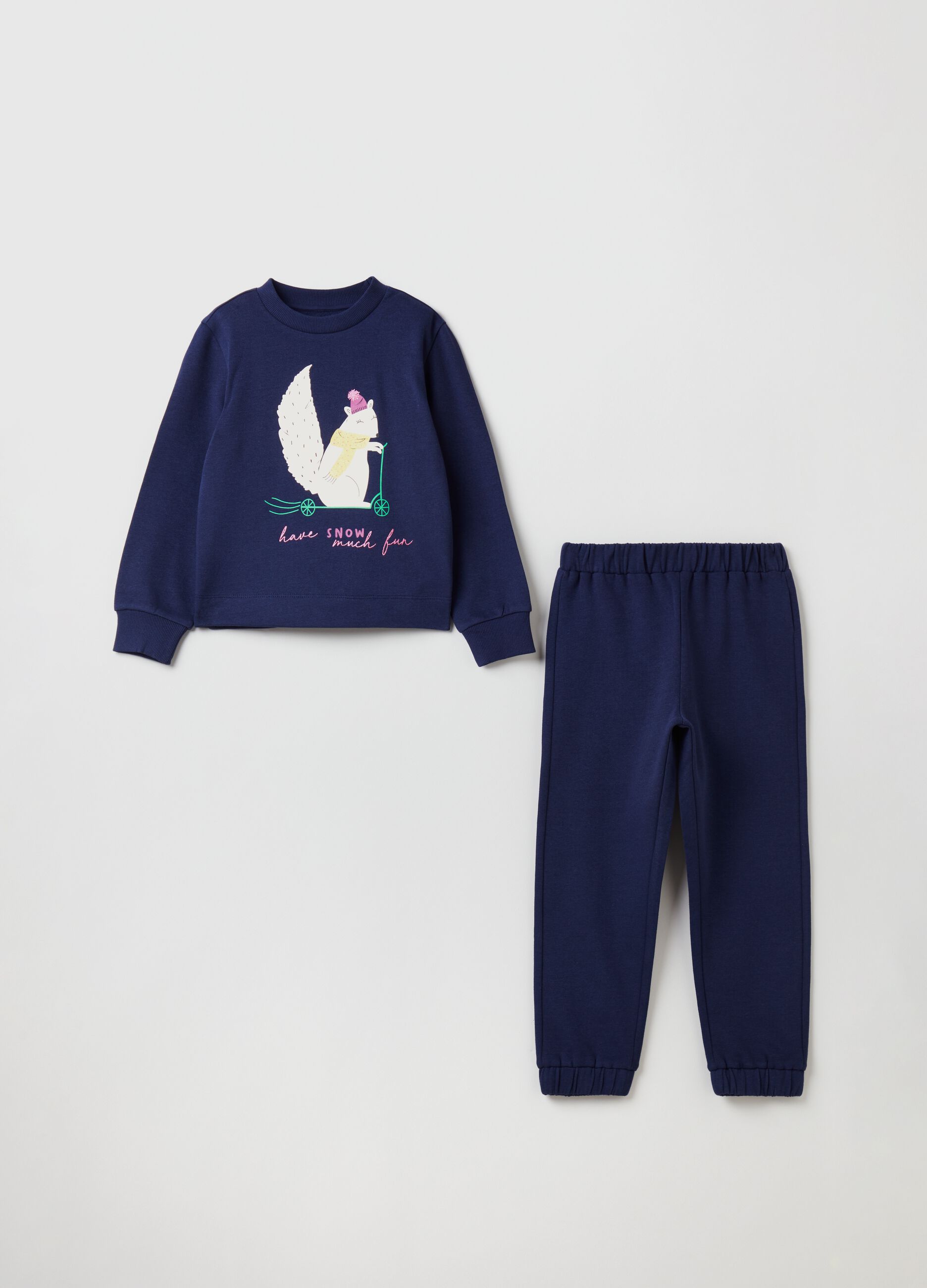 Fleece jogging set with print