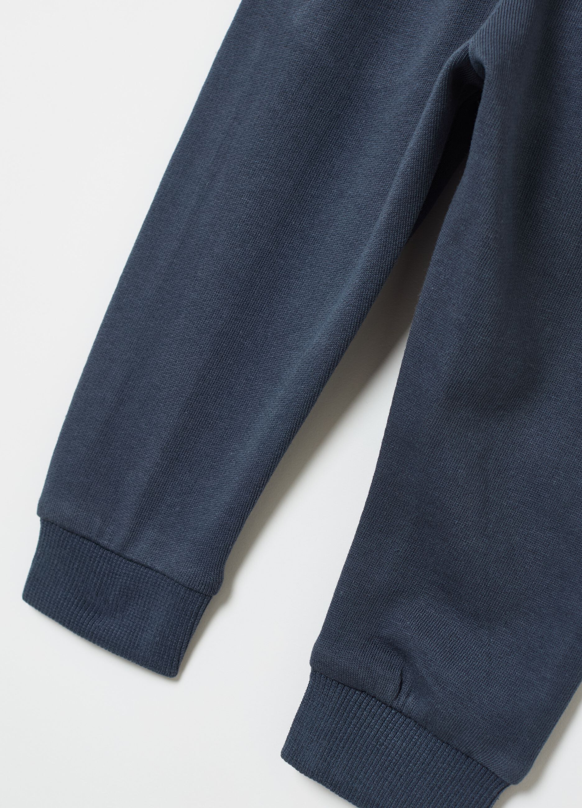 Fleece joggers with drawstring and print