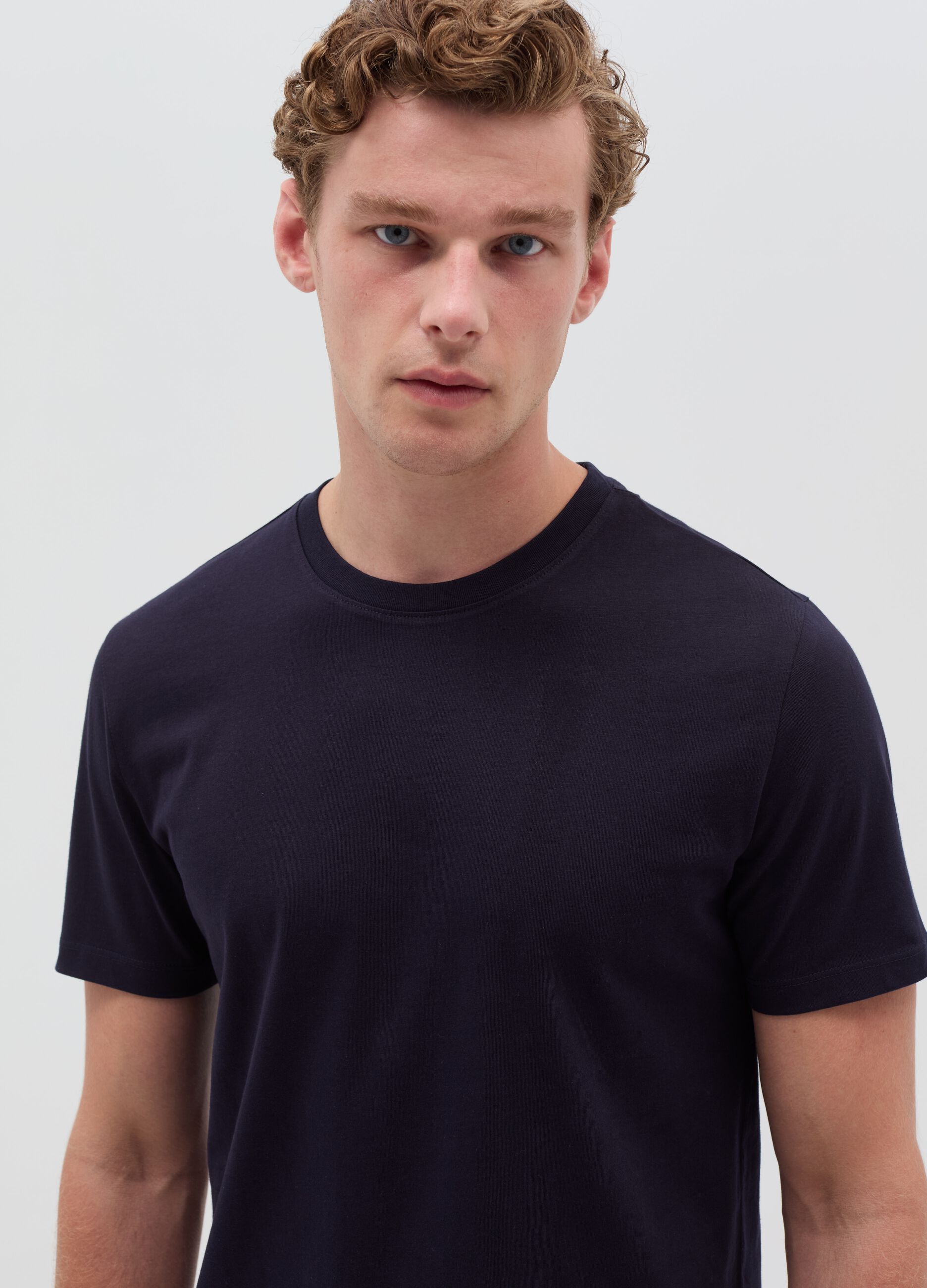 Cotton T-shirt with round neck