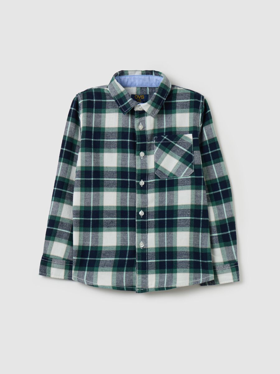 Shirt with check pattern in flannel_0