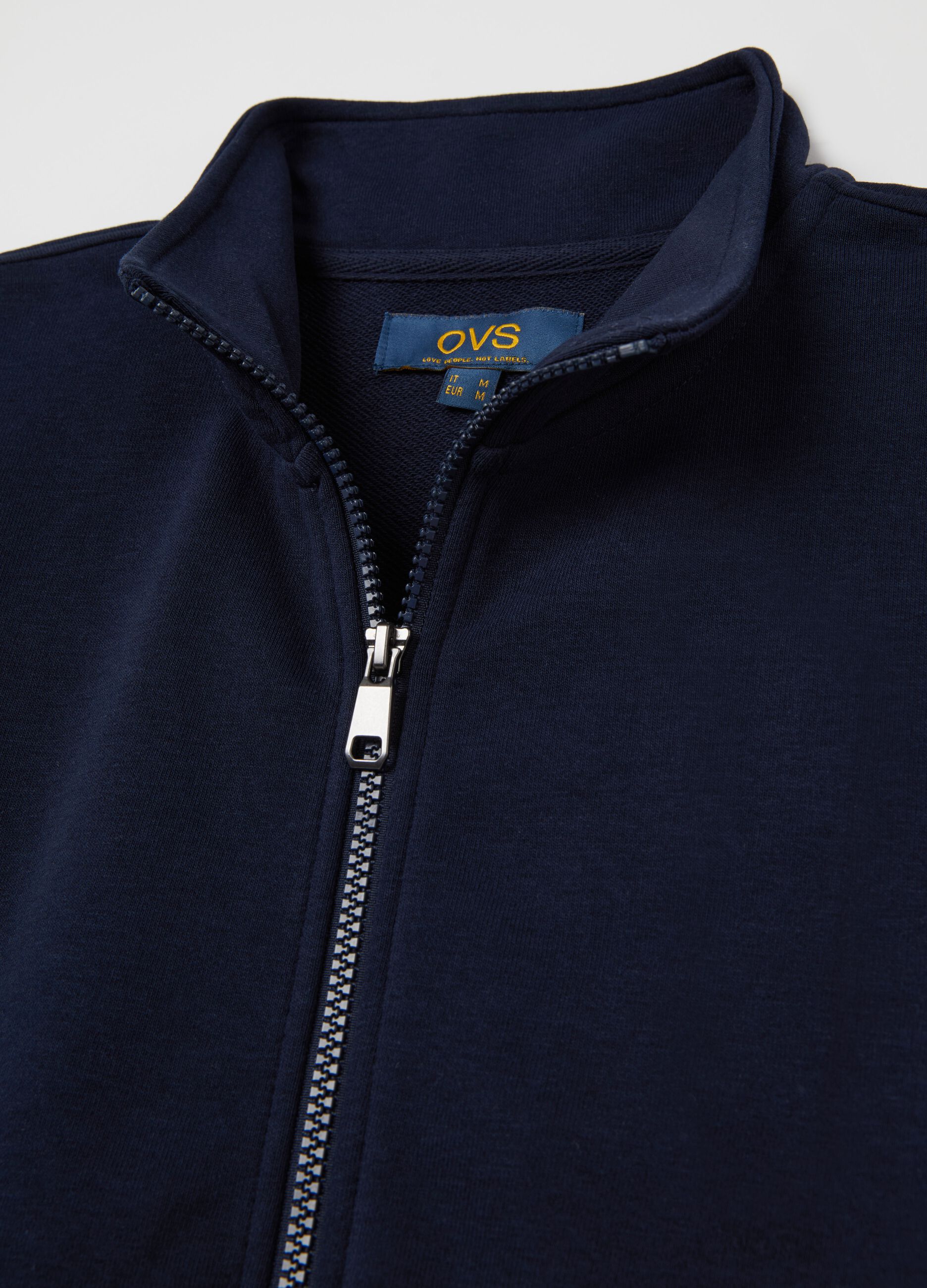 Full-zip in French Terry a collo alto