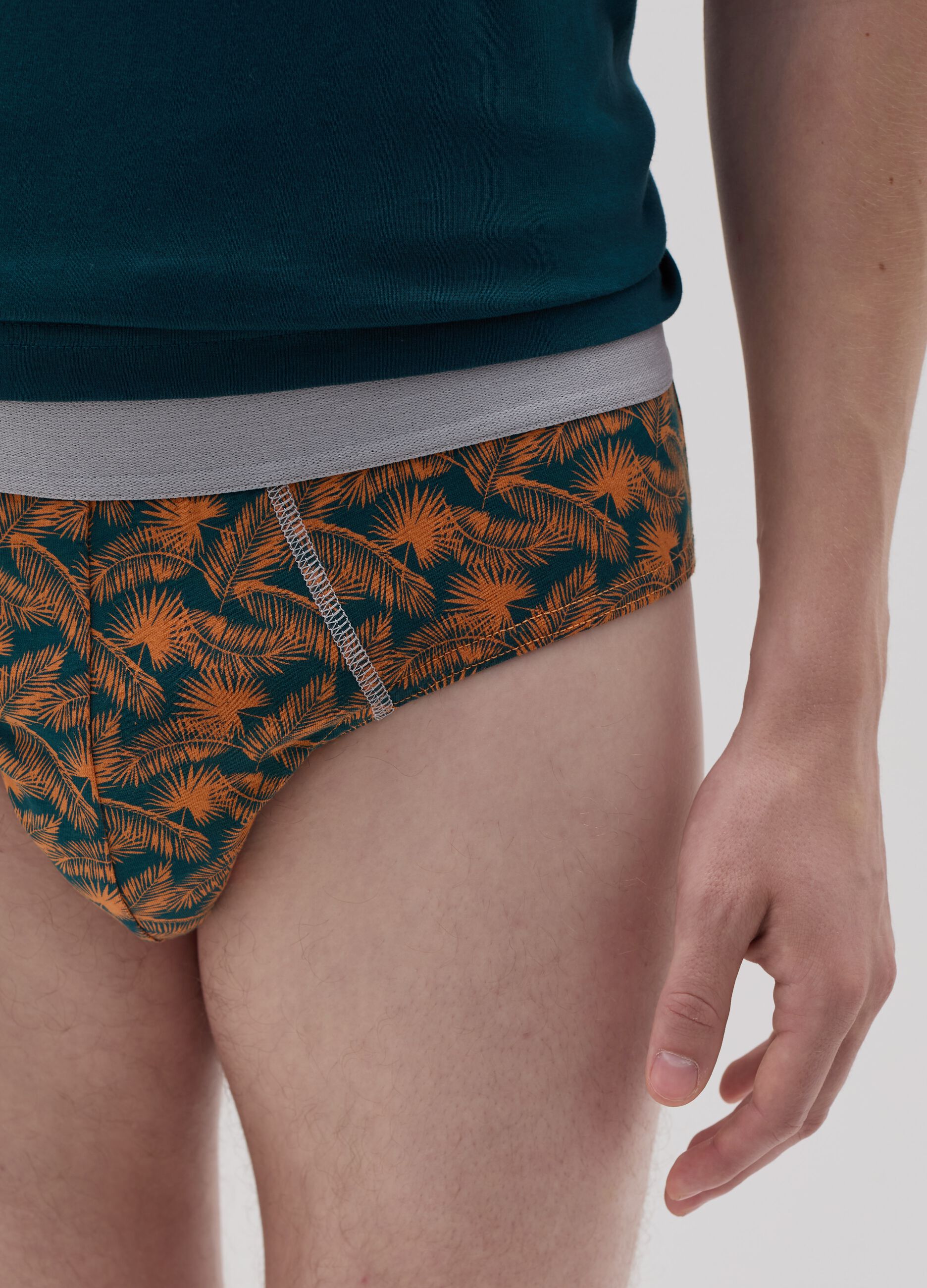 Five-pack briefs in organic cotton with print