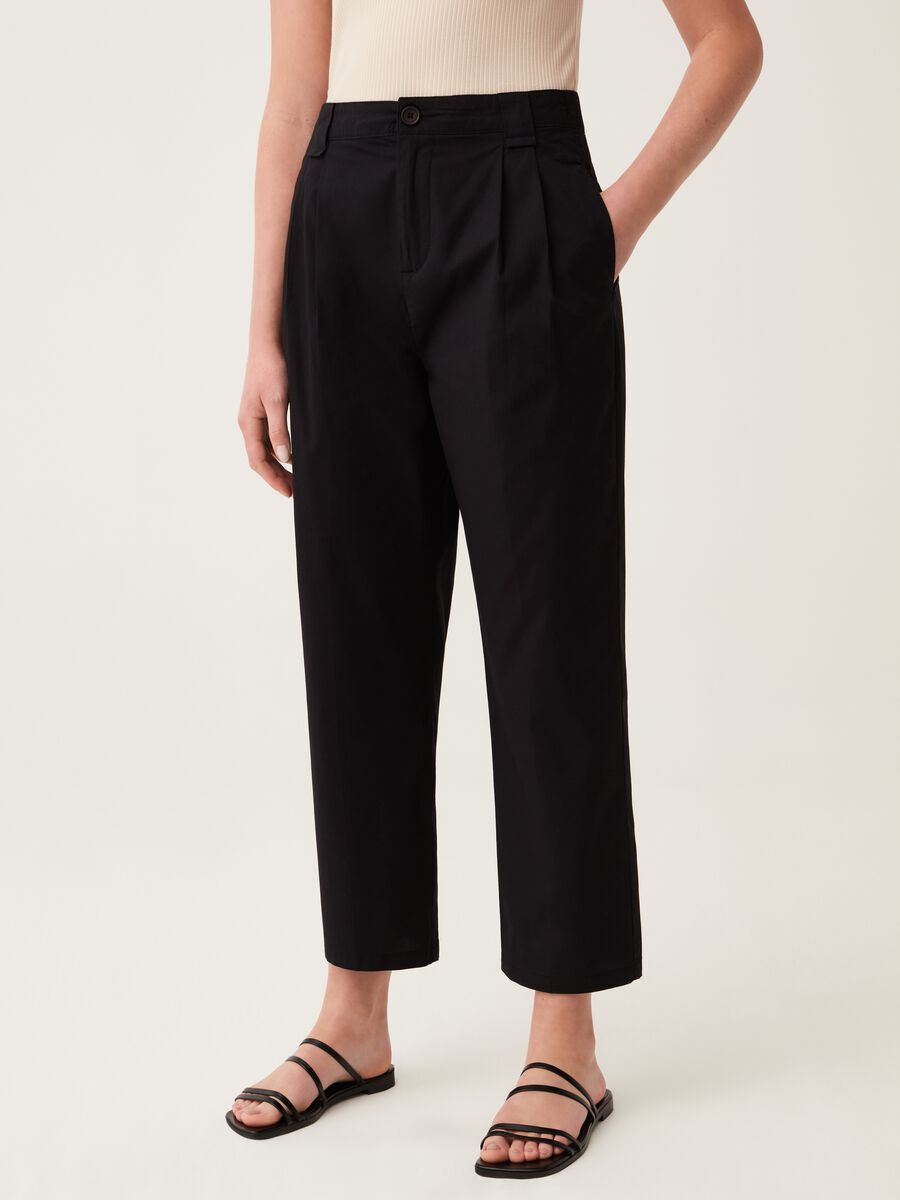 Ankle-fit cigarette trousers with darts_1