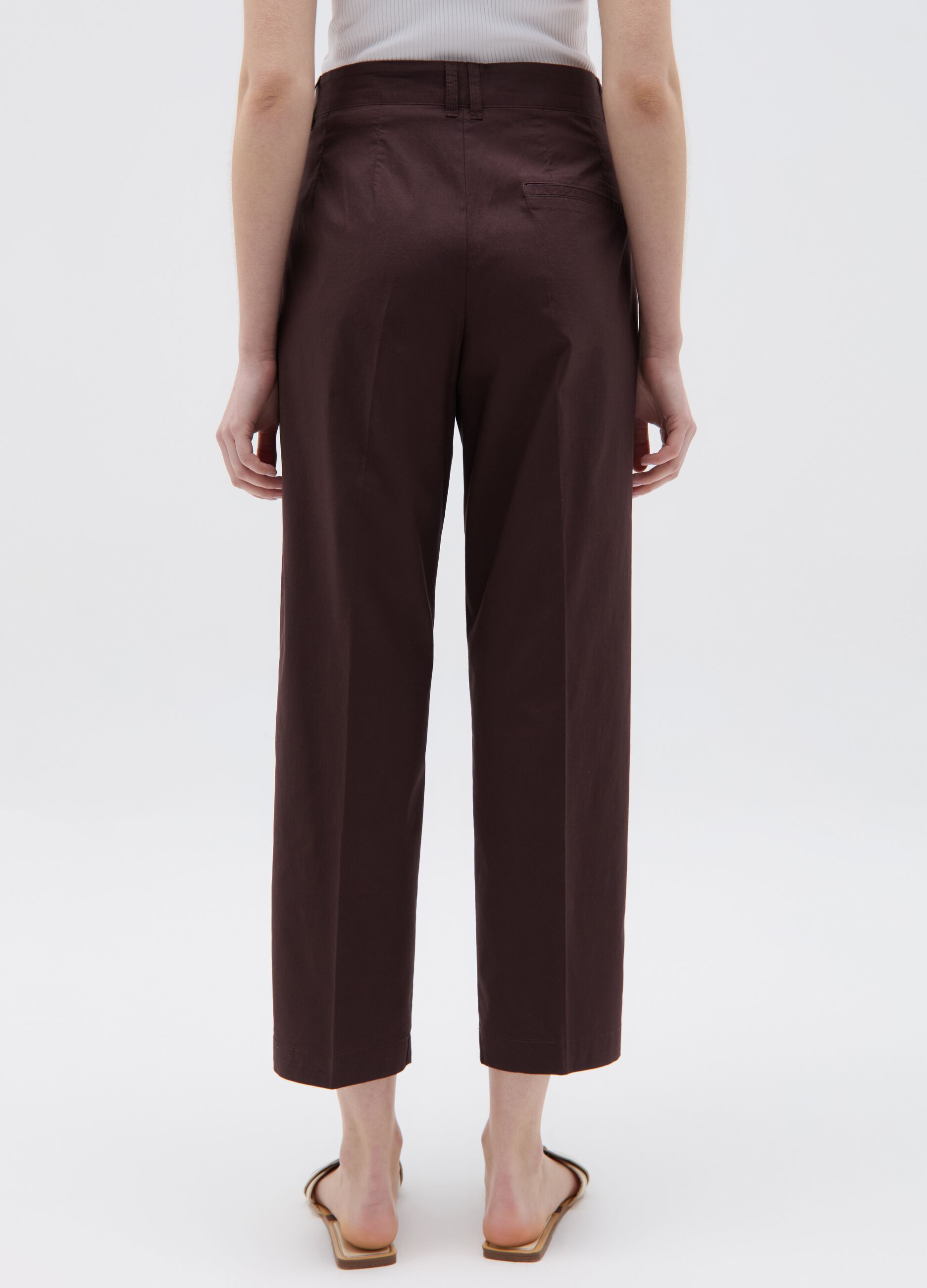 Crop cigarette trousers with darts