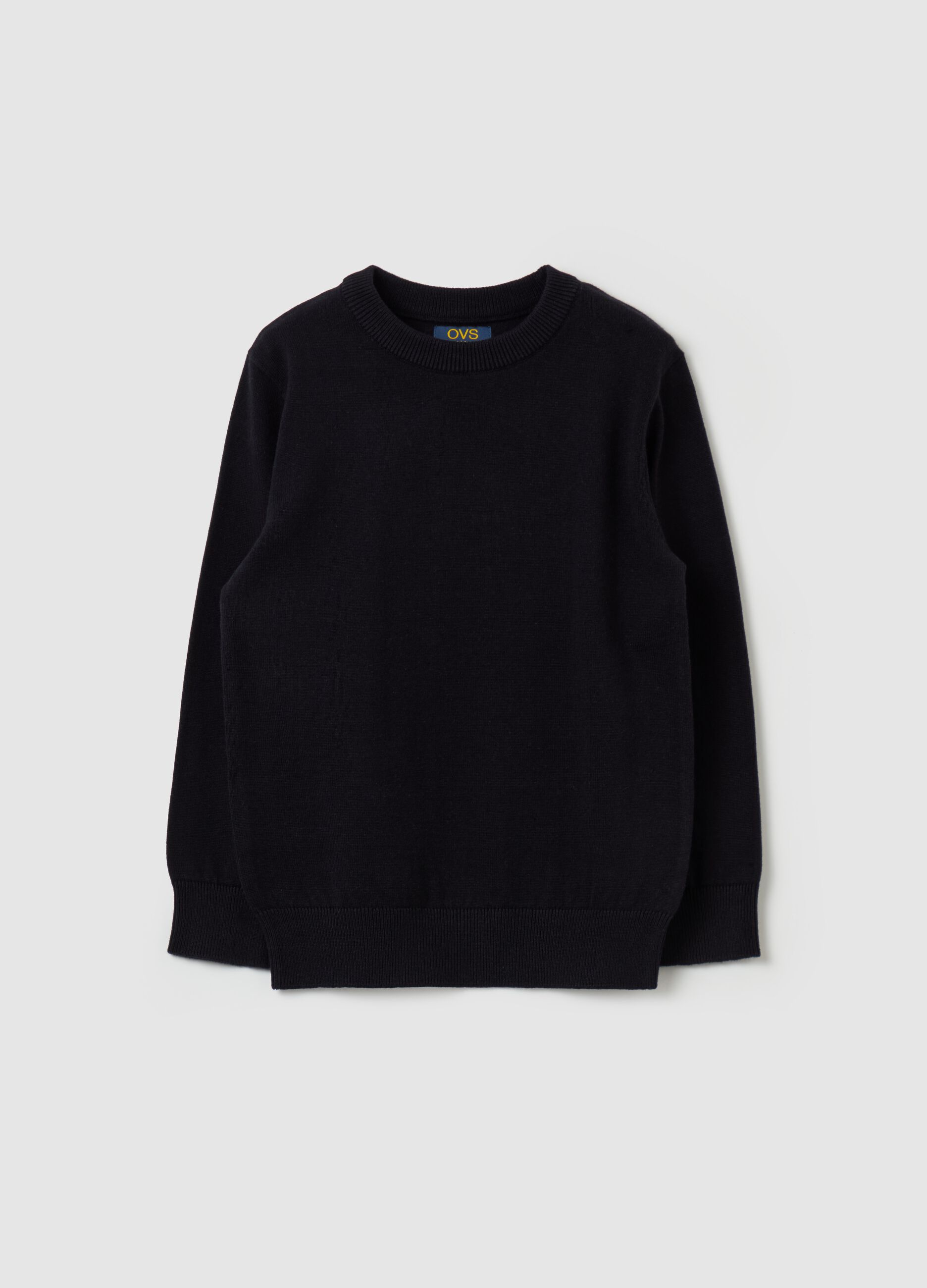 Cotton pullover with round neck