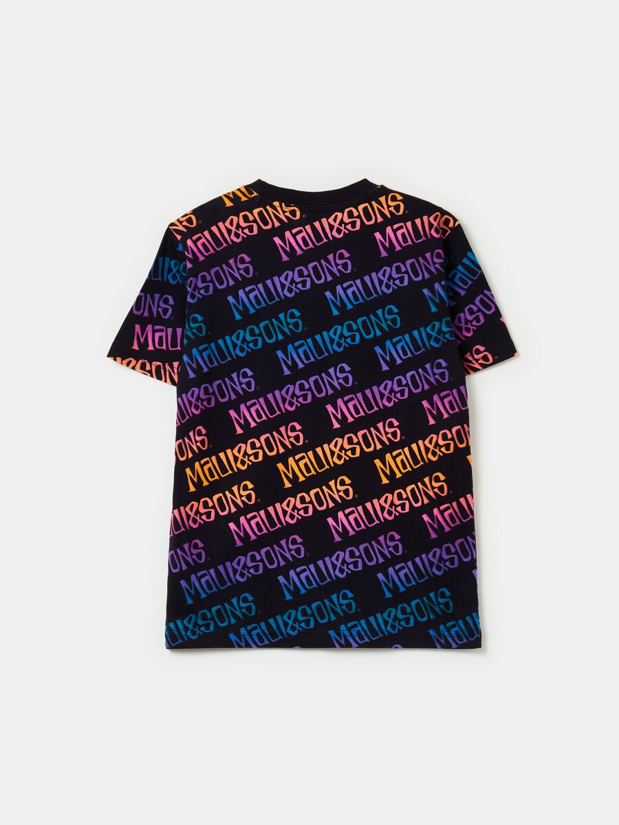 T-shirt with all-over multicoloured print_1