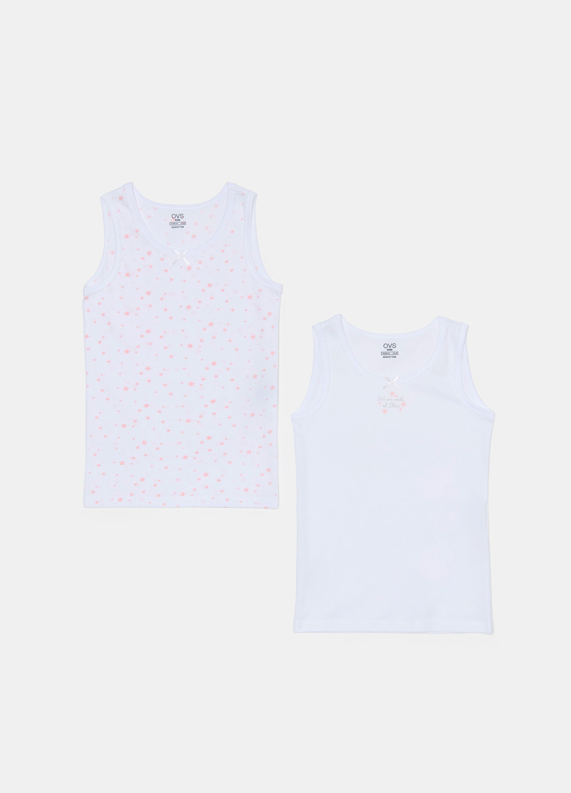 Two-pack vests with small stars print