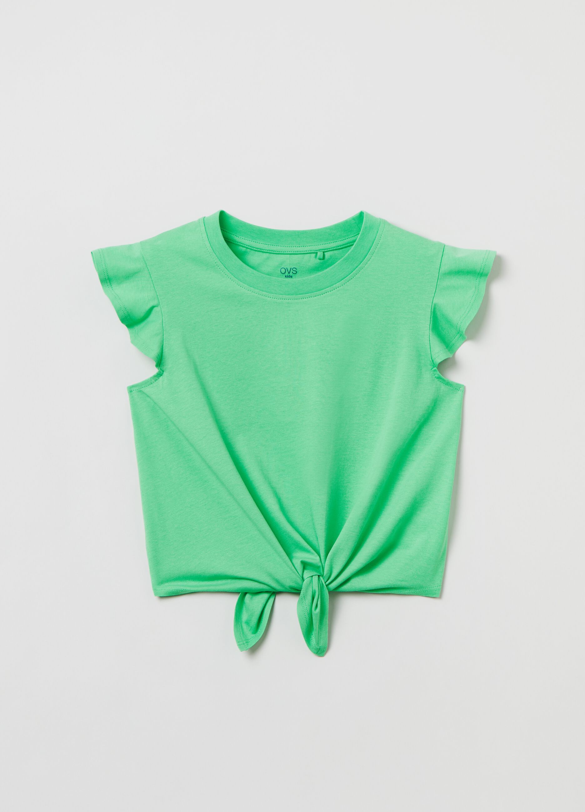 Cotton T-shirt with knot