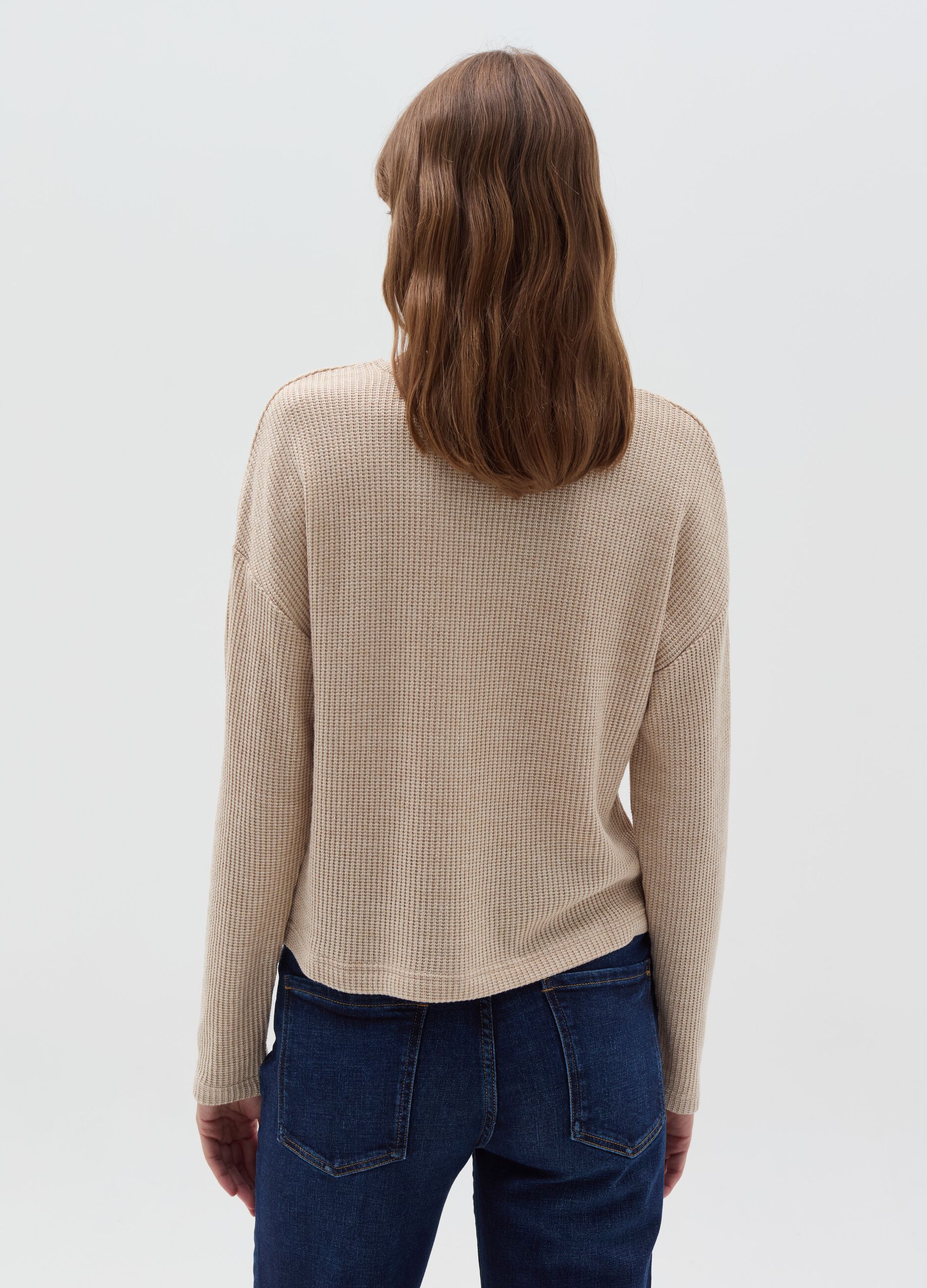 Flat ribbed top with lurex