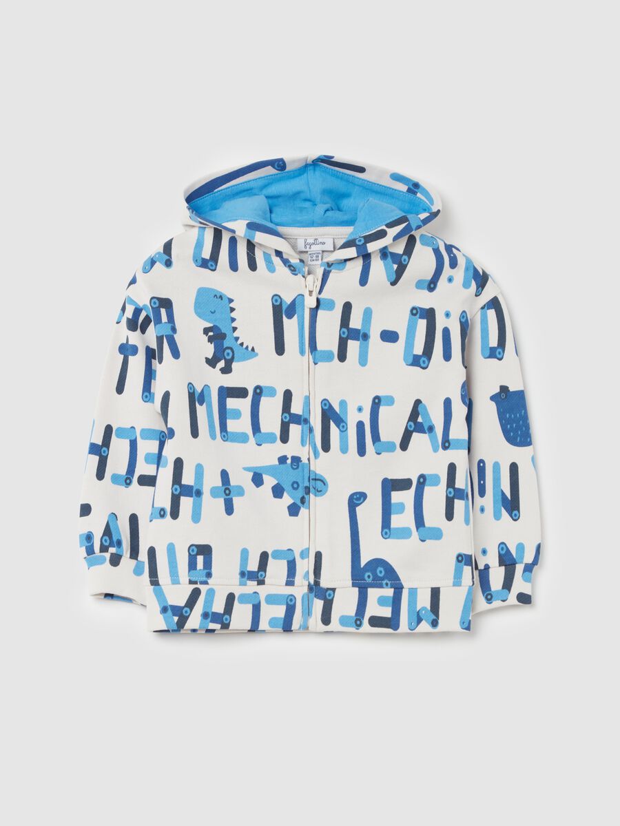 Full-zip con cappuccio stampa "Mechanosaur"_0