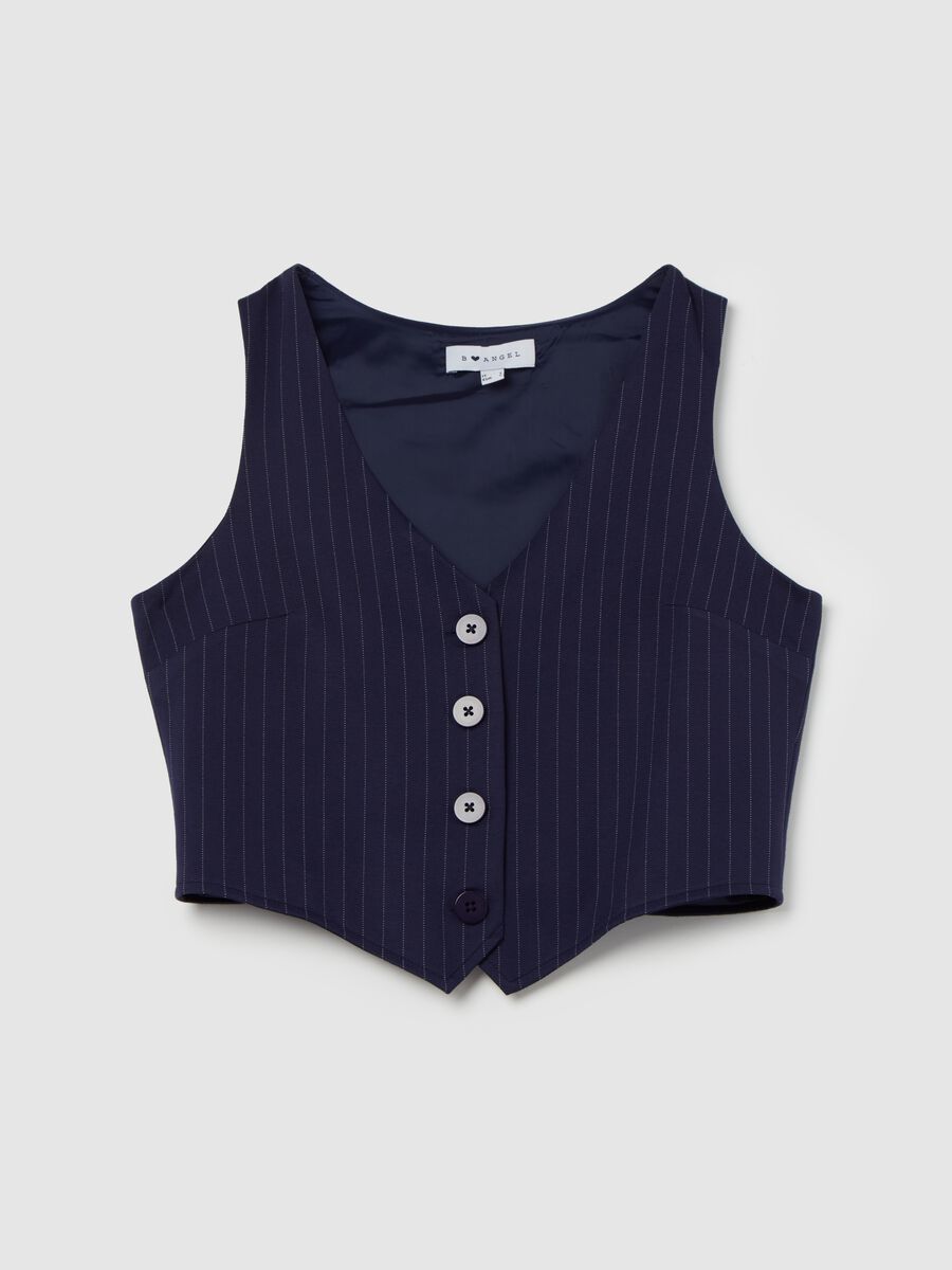 Pinstriped gilet with buttons_4