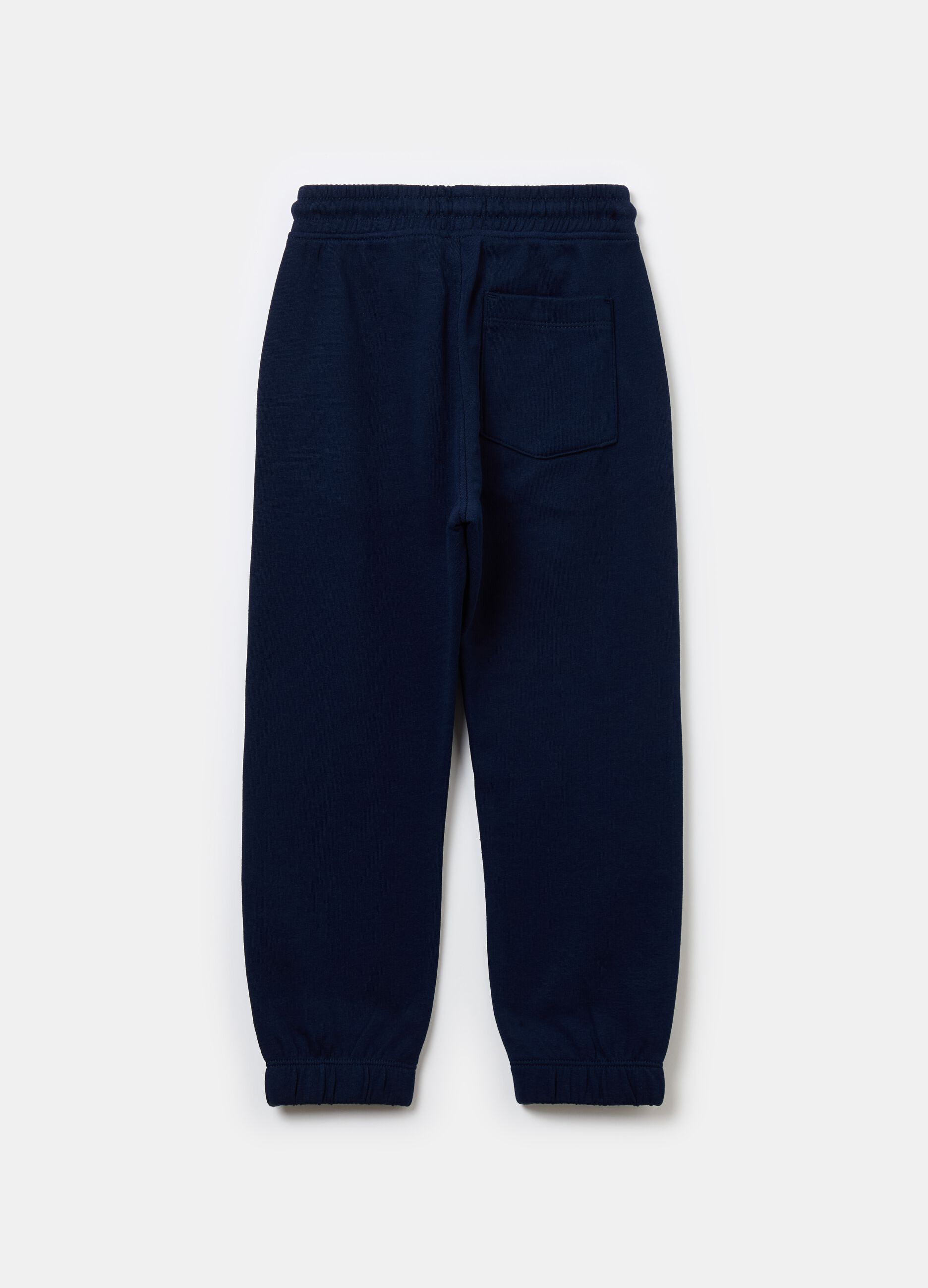 Fleece joggers with drawstring and print