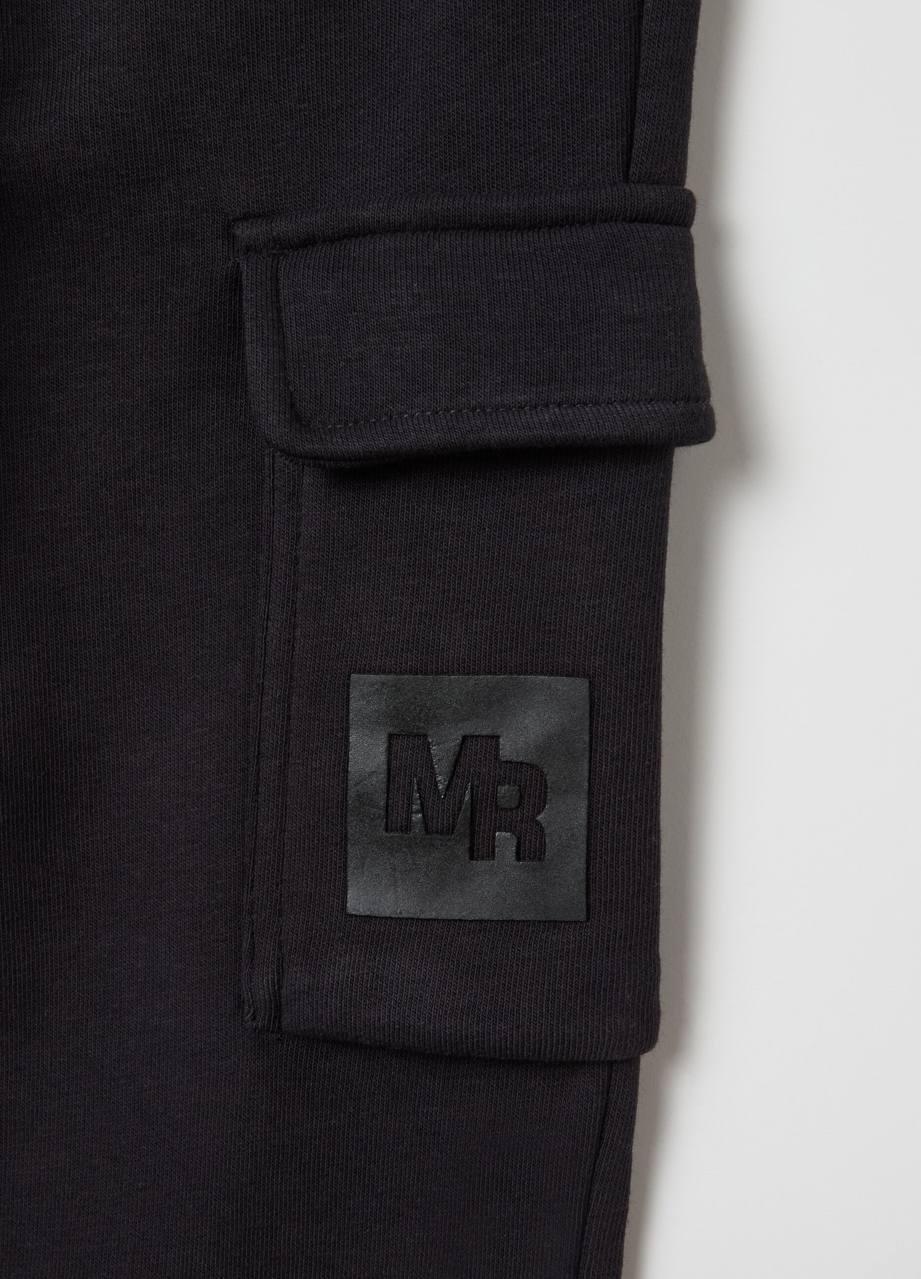 Cargo joggers in fleece with drawstring