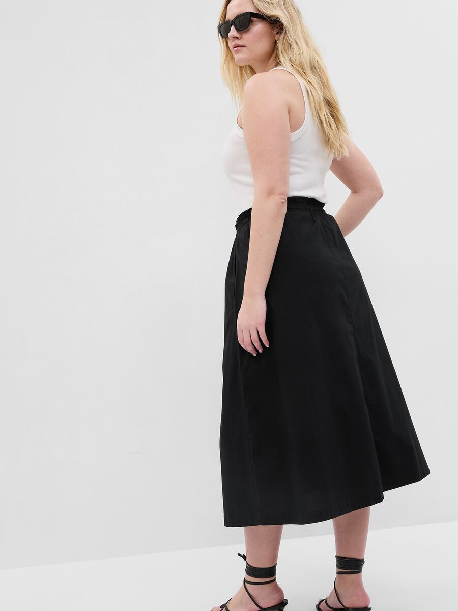 Paper bag midi skirt with drawstring_4