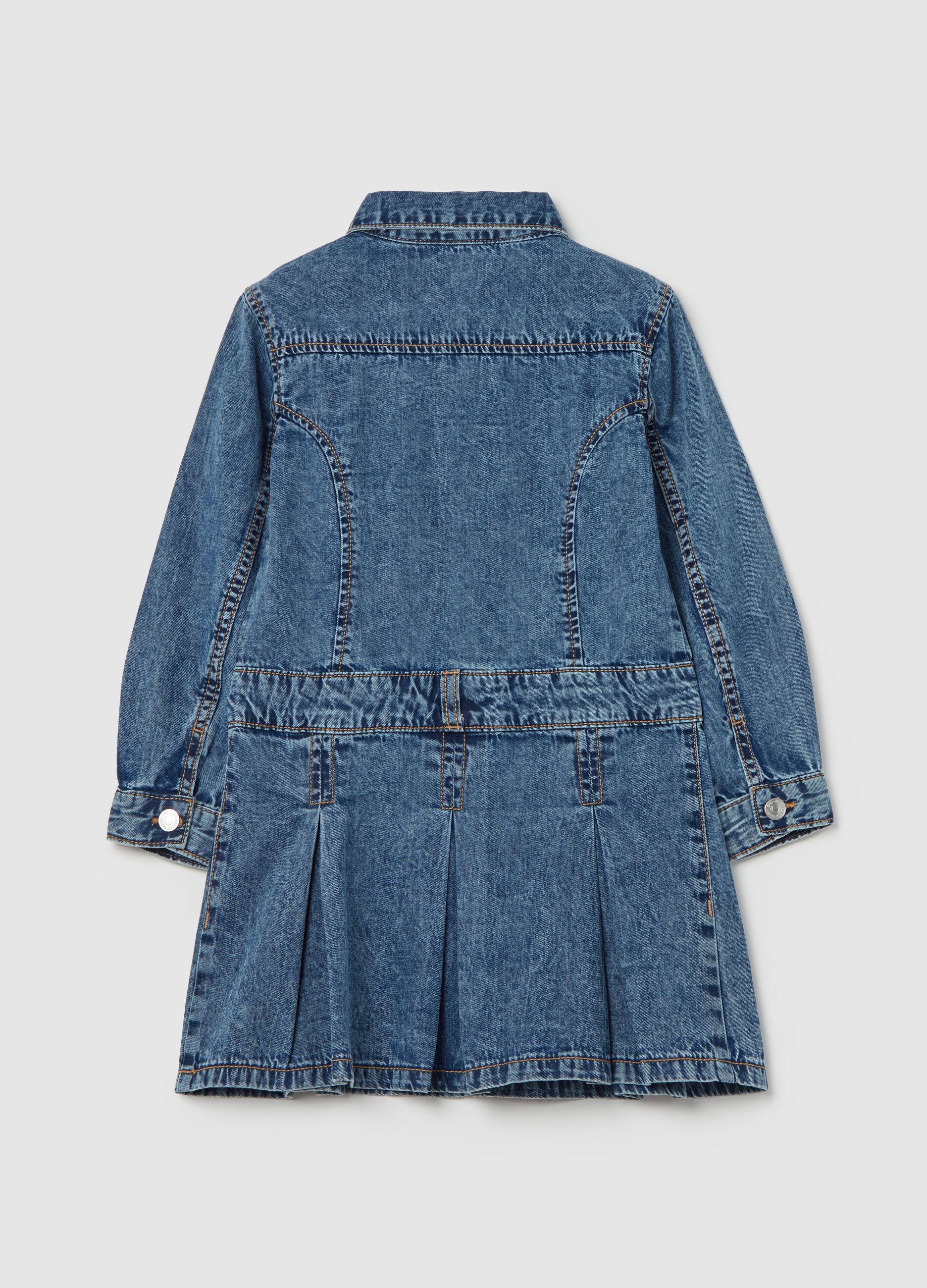 Dress in acid wash denim