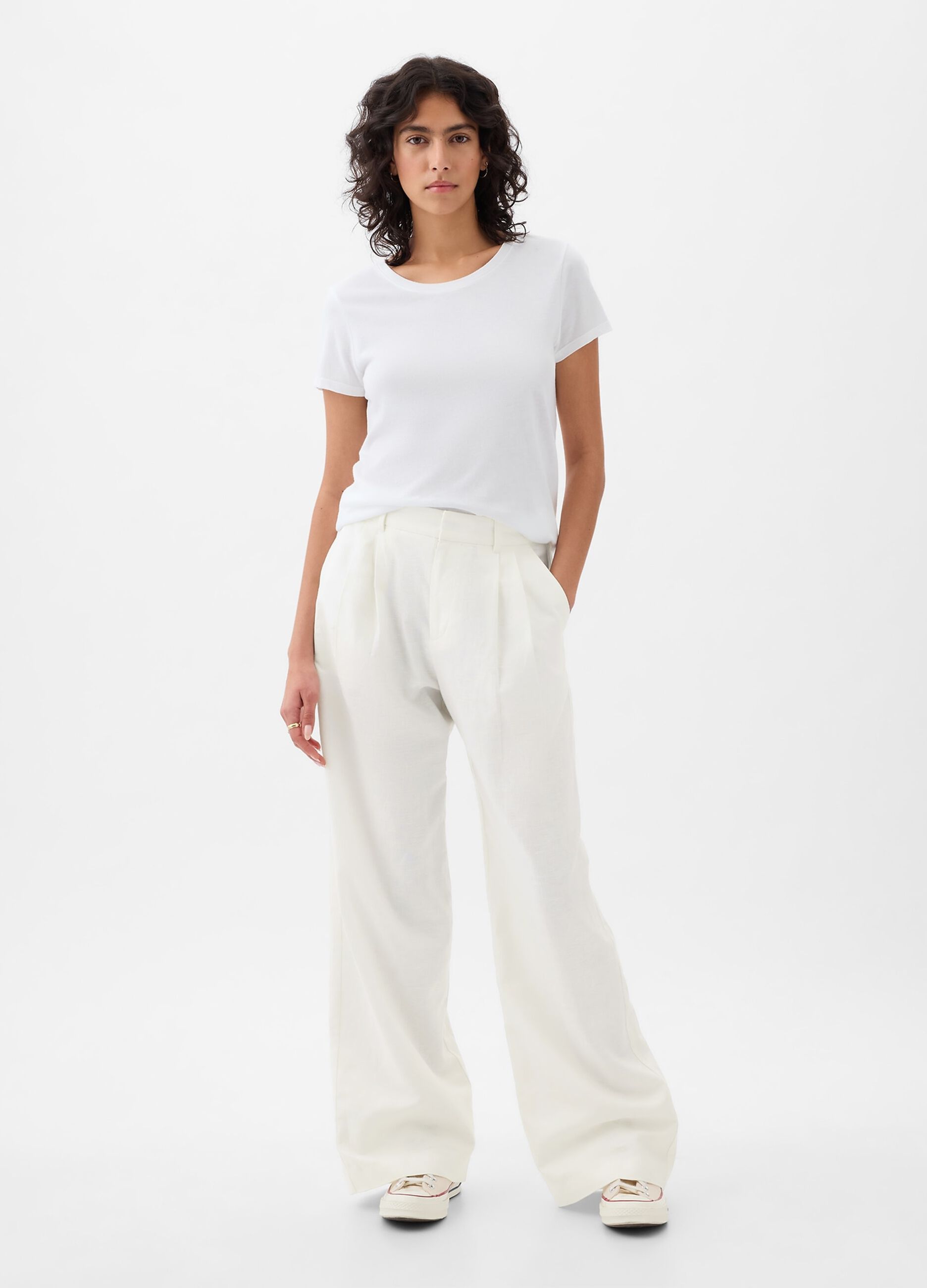 Wide-leg trousers cotton and linen