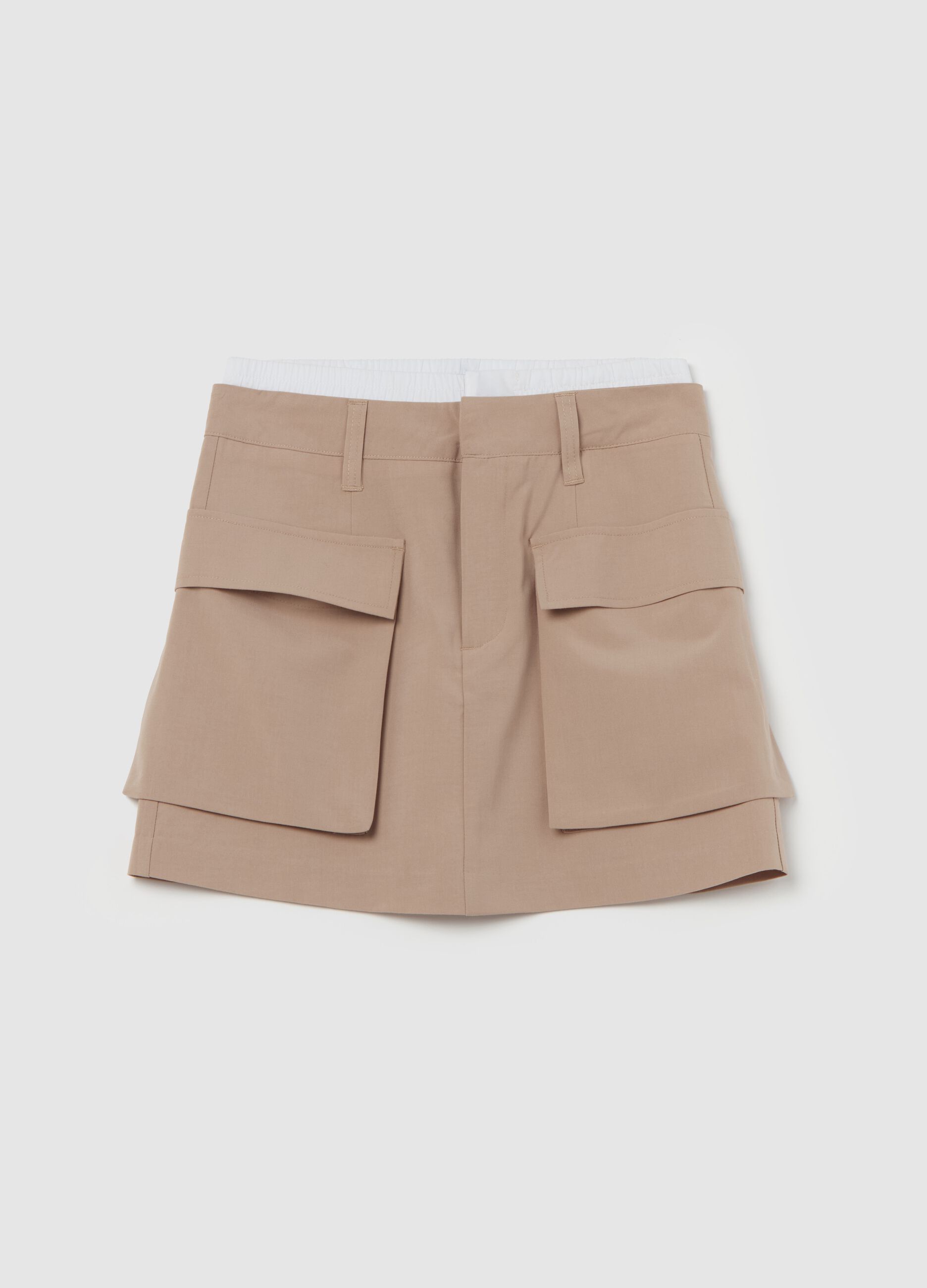 Cargo miniskirt with boxer at the waist