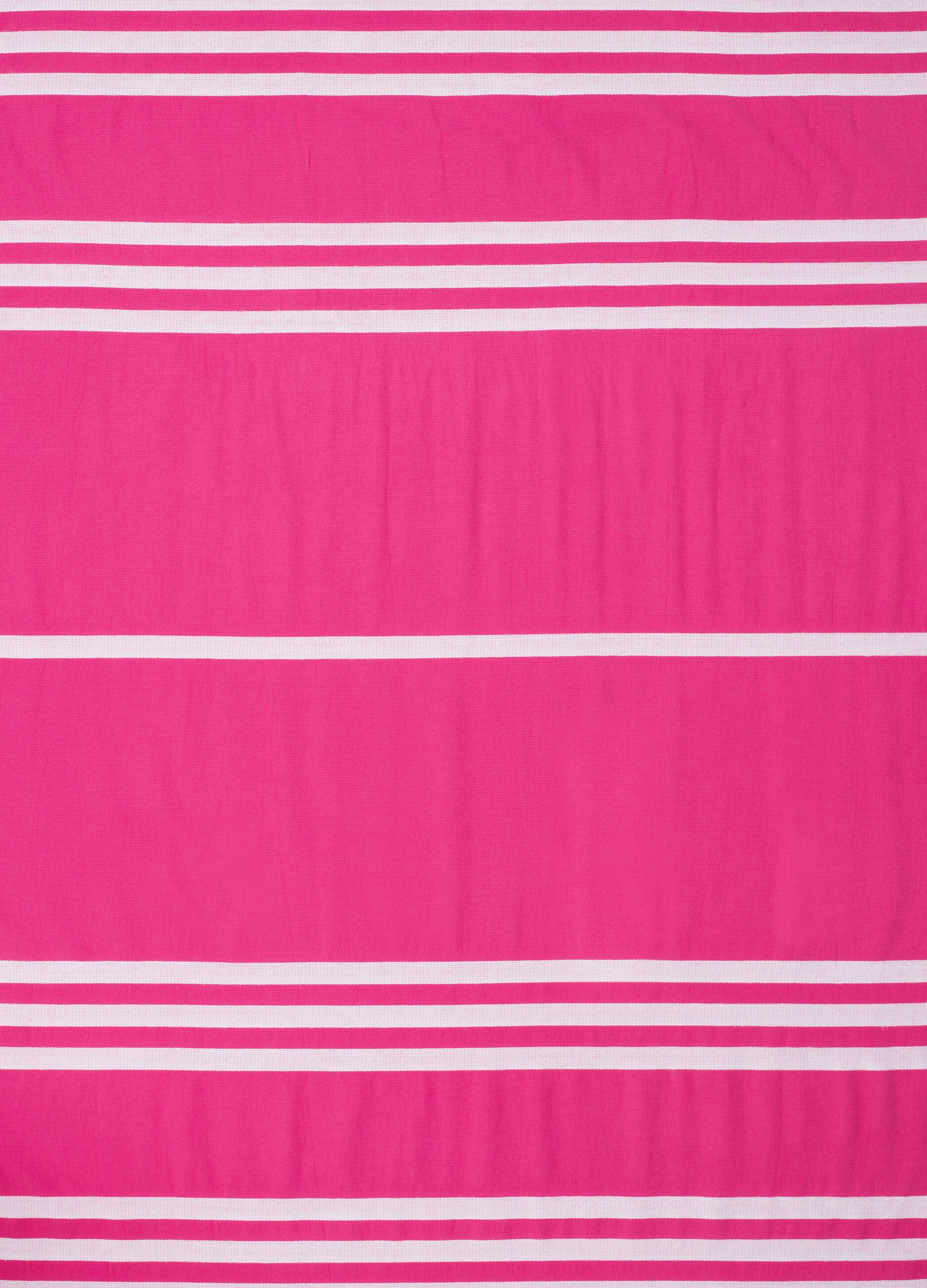 Beach towel with striped pattern.