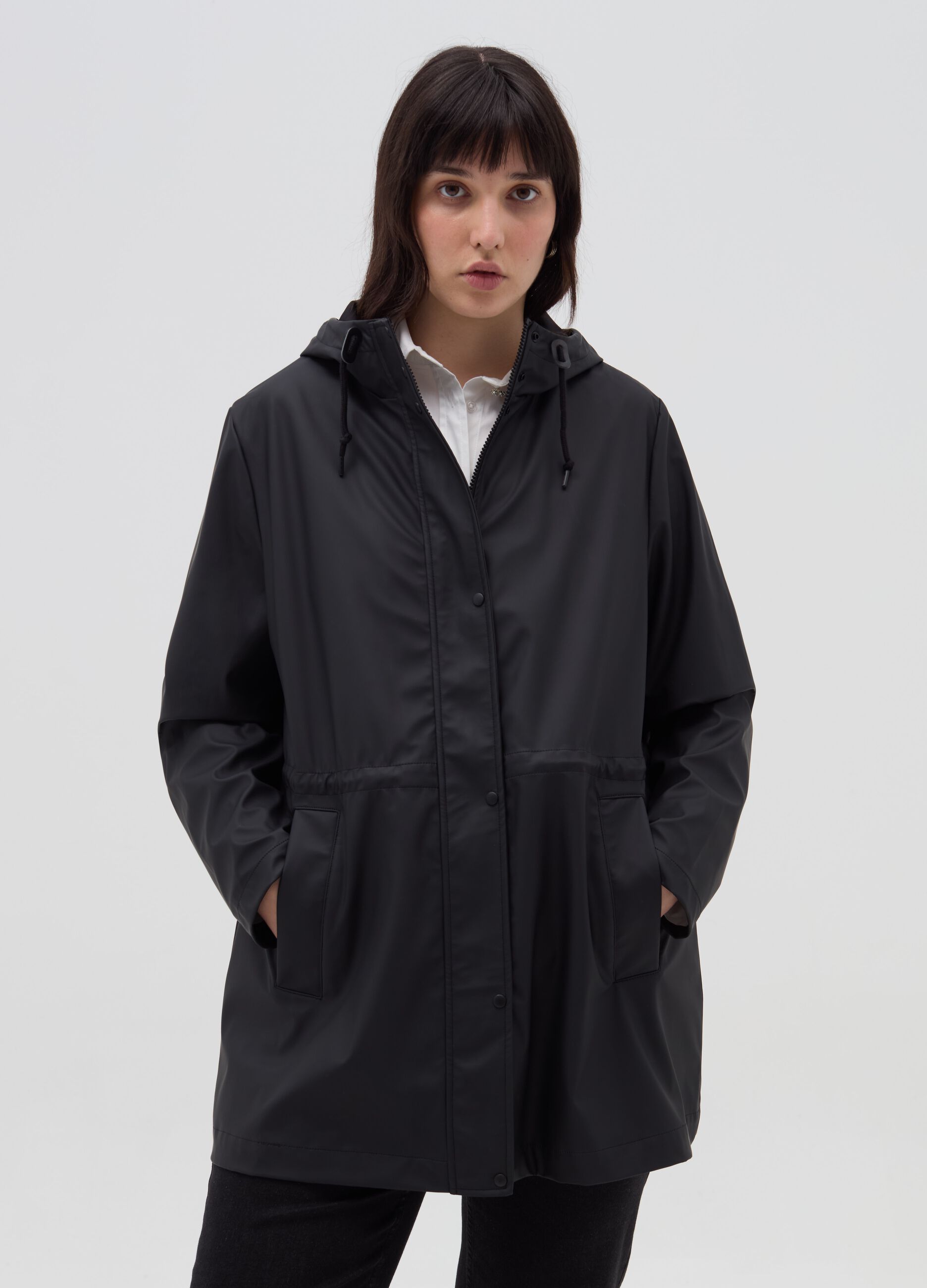 Curvy long waterproof jacket