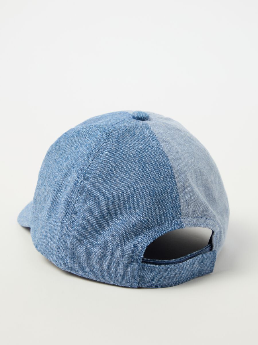 Denim baseball cap with print_1