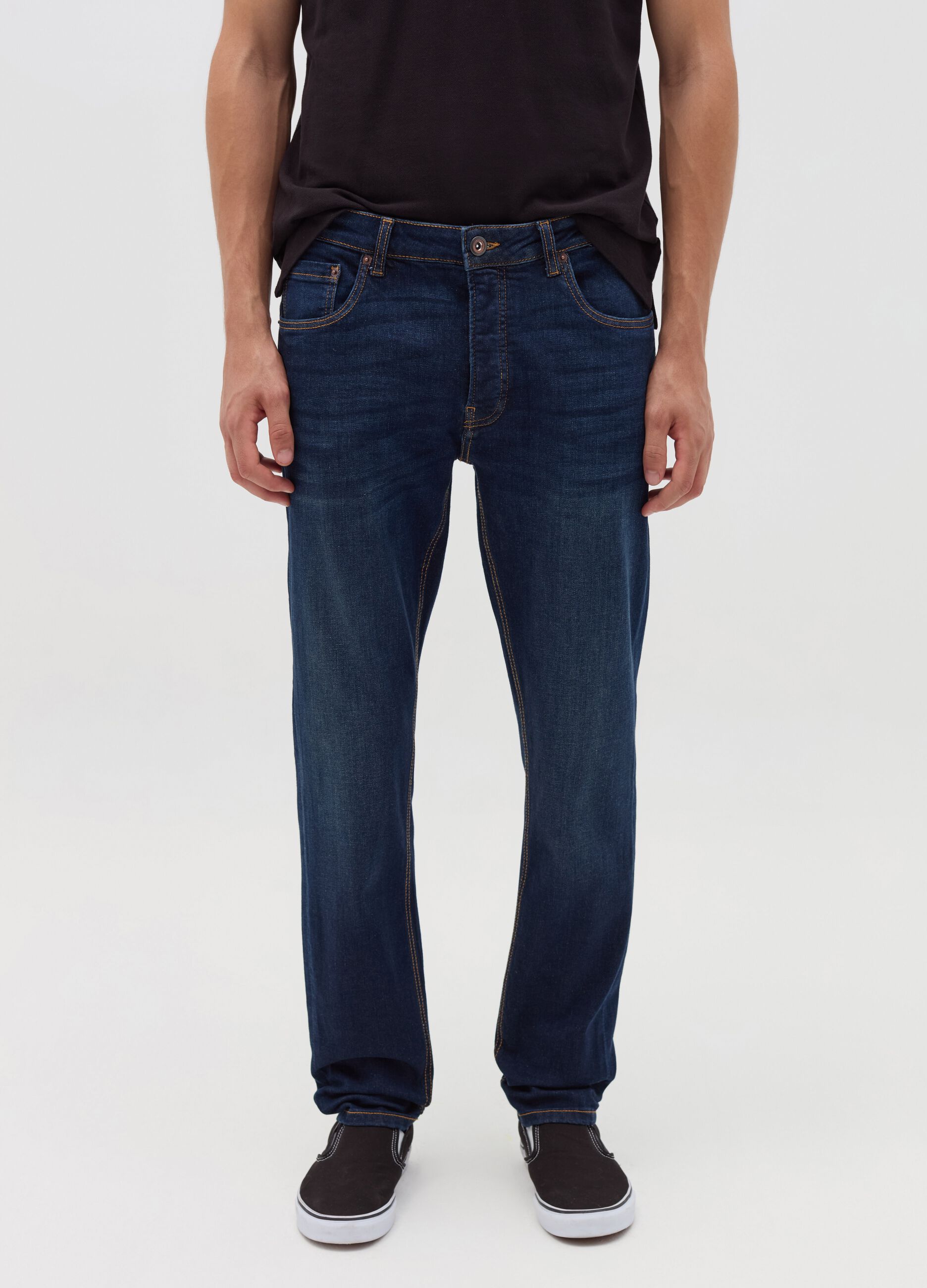 Slim-fit premium jeans in DualFX cotton