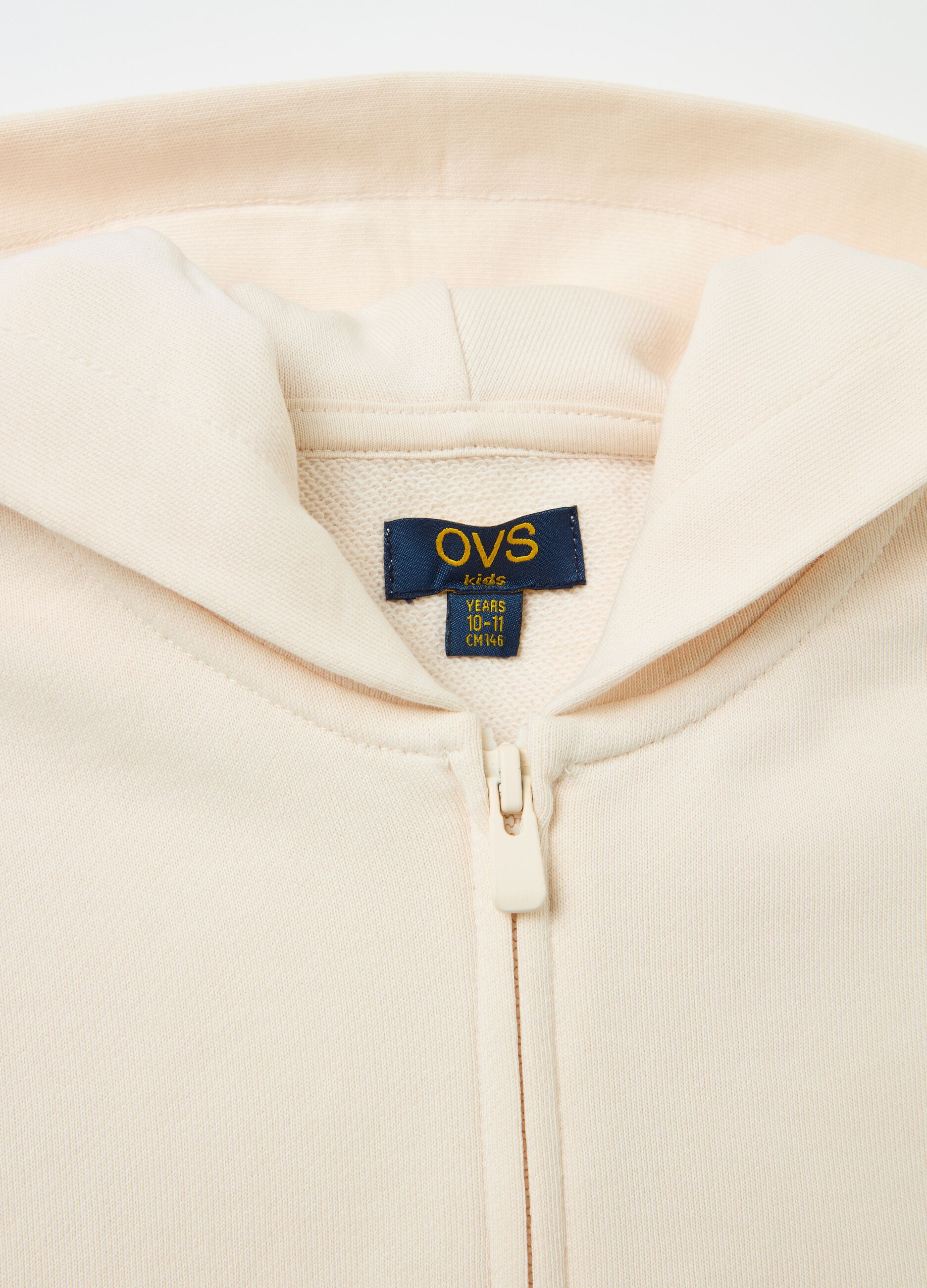 Essential organic cotton full-zip sweatshirt with hood