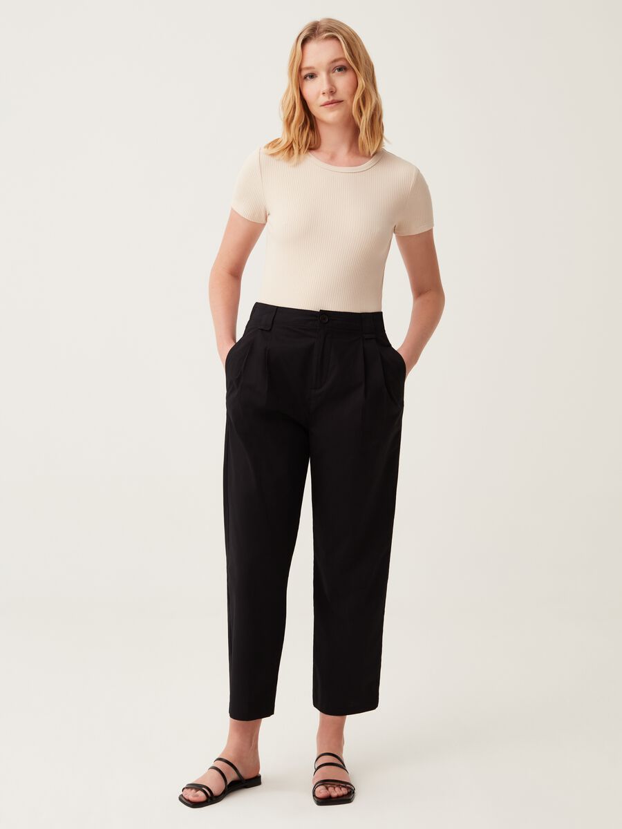 Ankle-fit cigarette trousers with darts_0