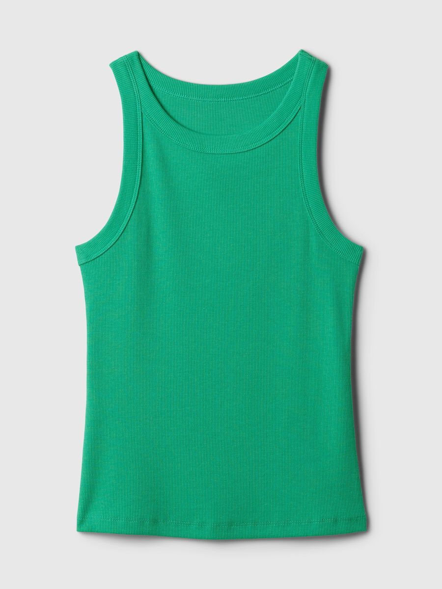 Ribbed tank top with halter neck_3