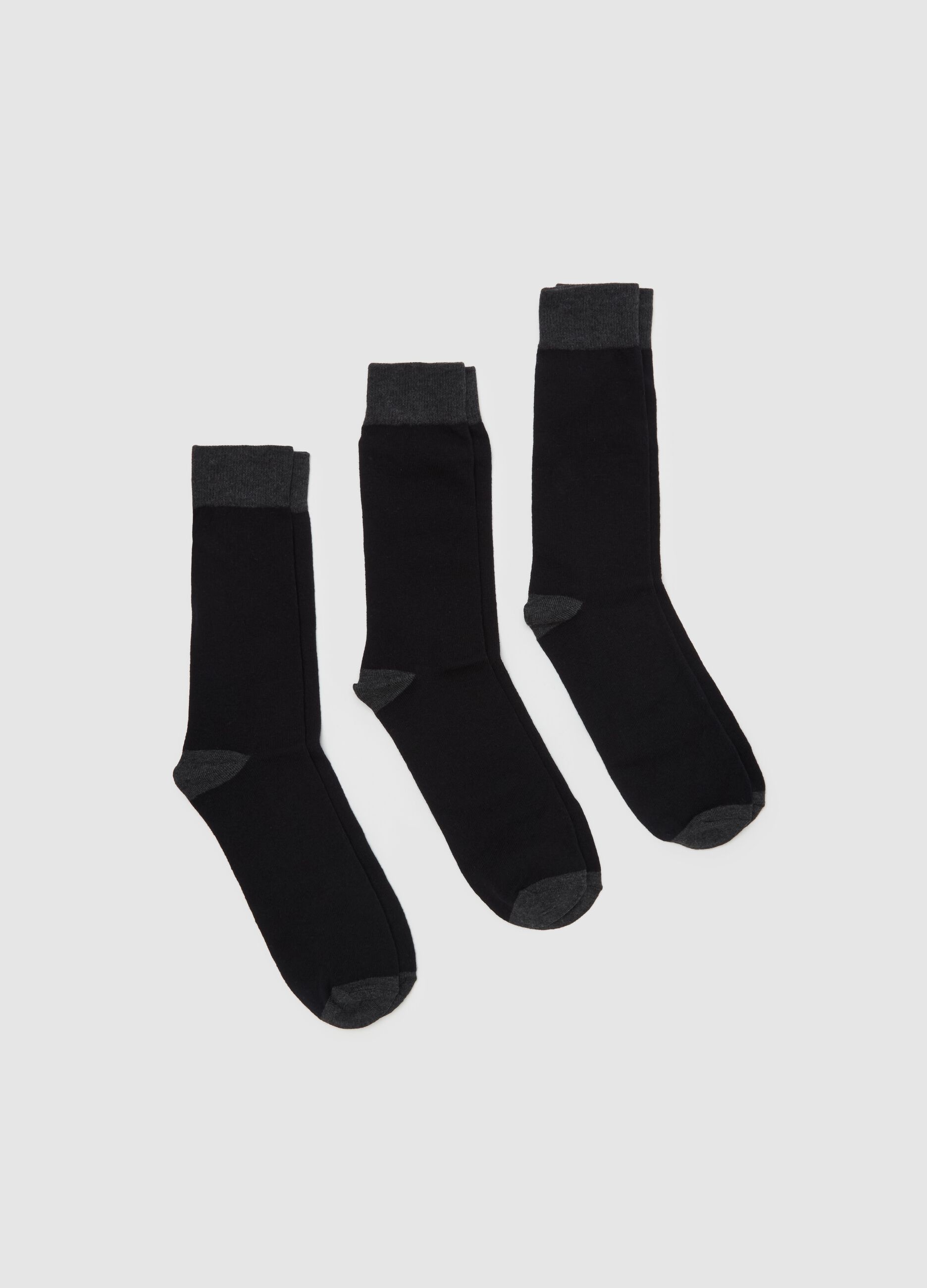 Three-pair pack short socks with contrasting details