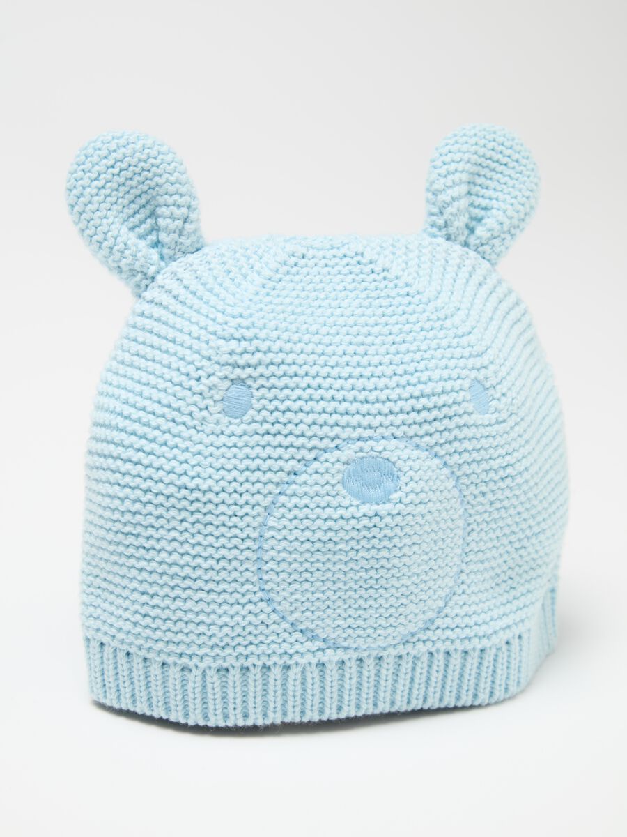 Hat with ears and teddy bear embroidery_2