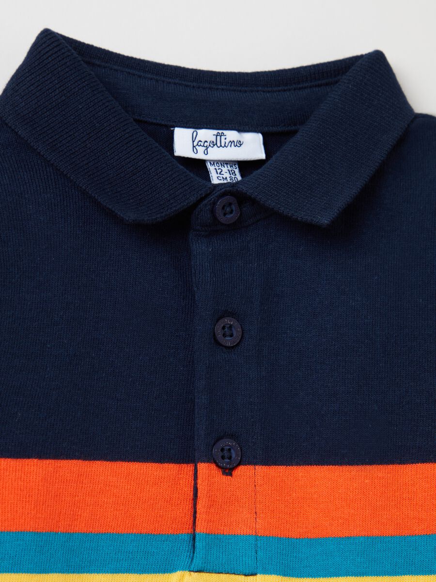 Long-sleeved polo shirt with stripe print_2