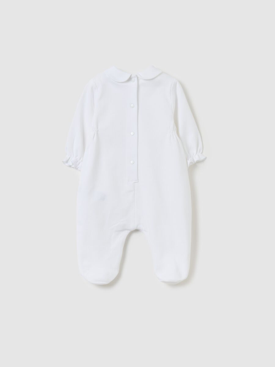 Organic cotton onesie with feet and print_1