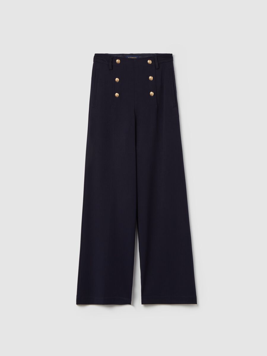 Contemporary wide-leg trousers with buttons_4