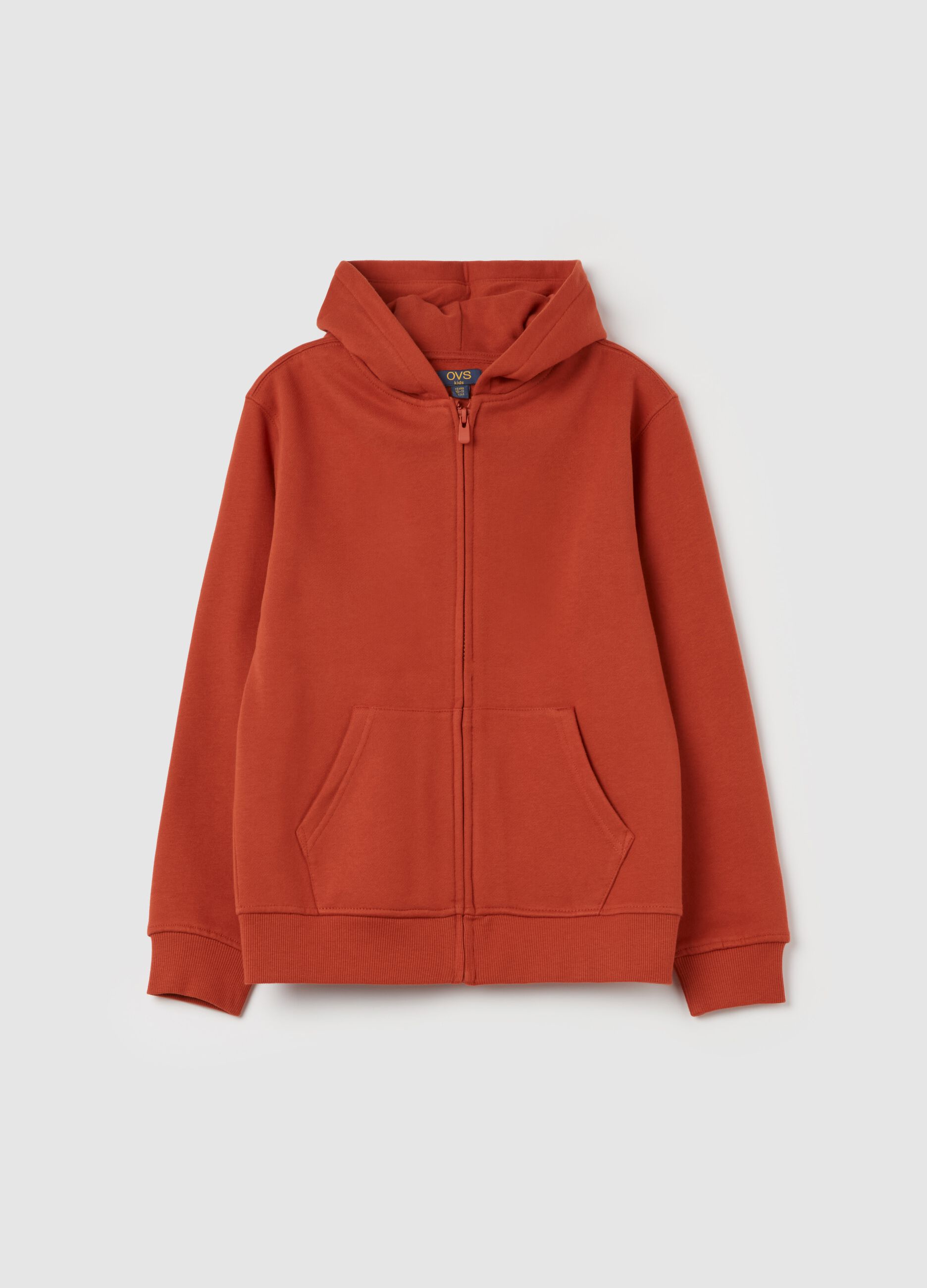 Essential full-zip sweatshirt in fleece with hood