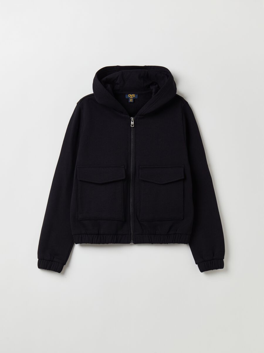 Full-zip sweatshirt with hood and pockets_0