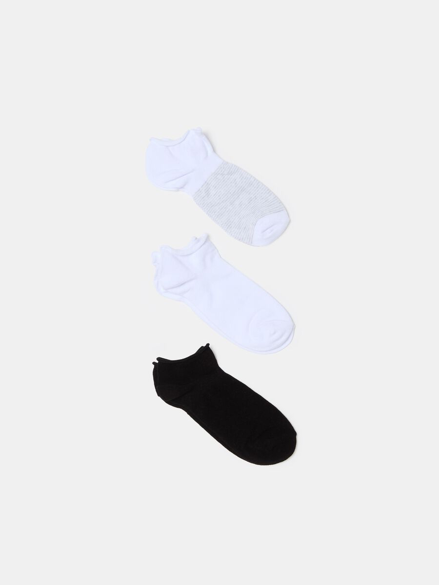 Three-pair pack shoe liners with wavy hem_0