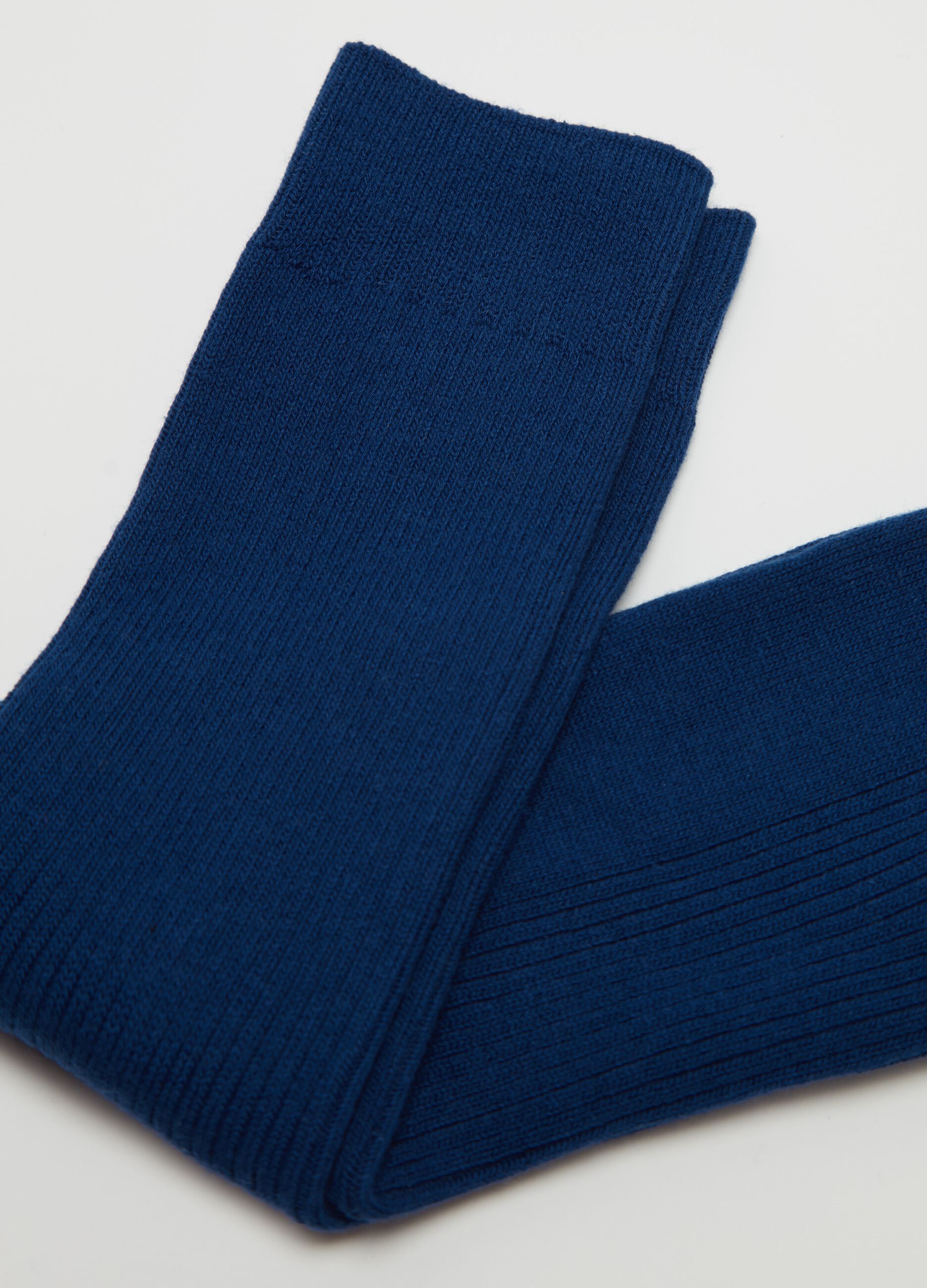 Stretch midi socks with ribbing